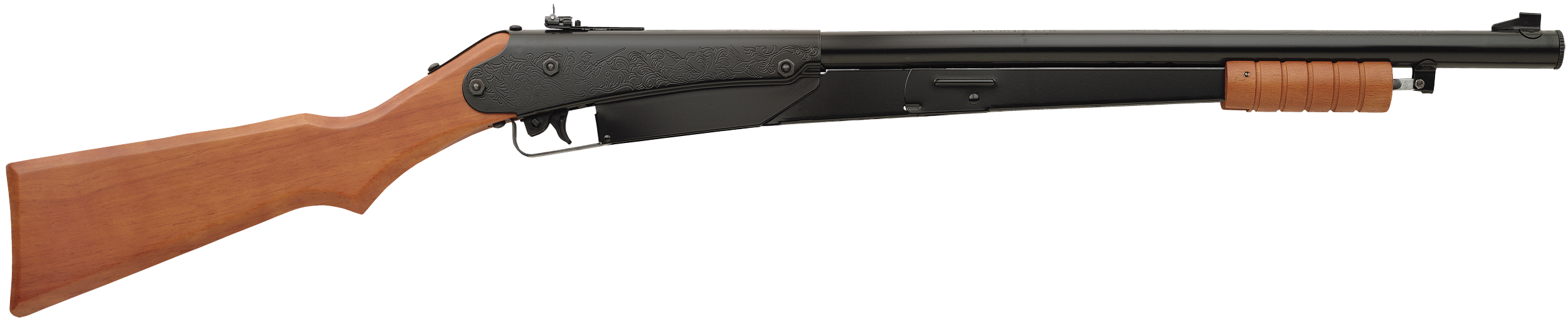 Daisy 25 Model 25 Youth Spring Piston 177 50 Shot Black Smooth Bore Barrel, Black Receiver, Hardwood Stock, Crossbolt Trigger Block Safety