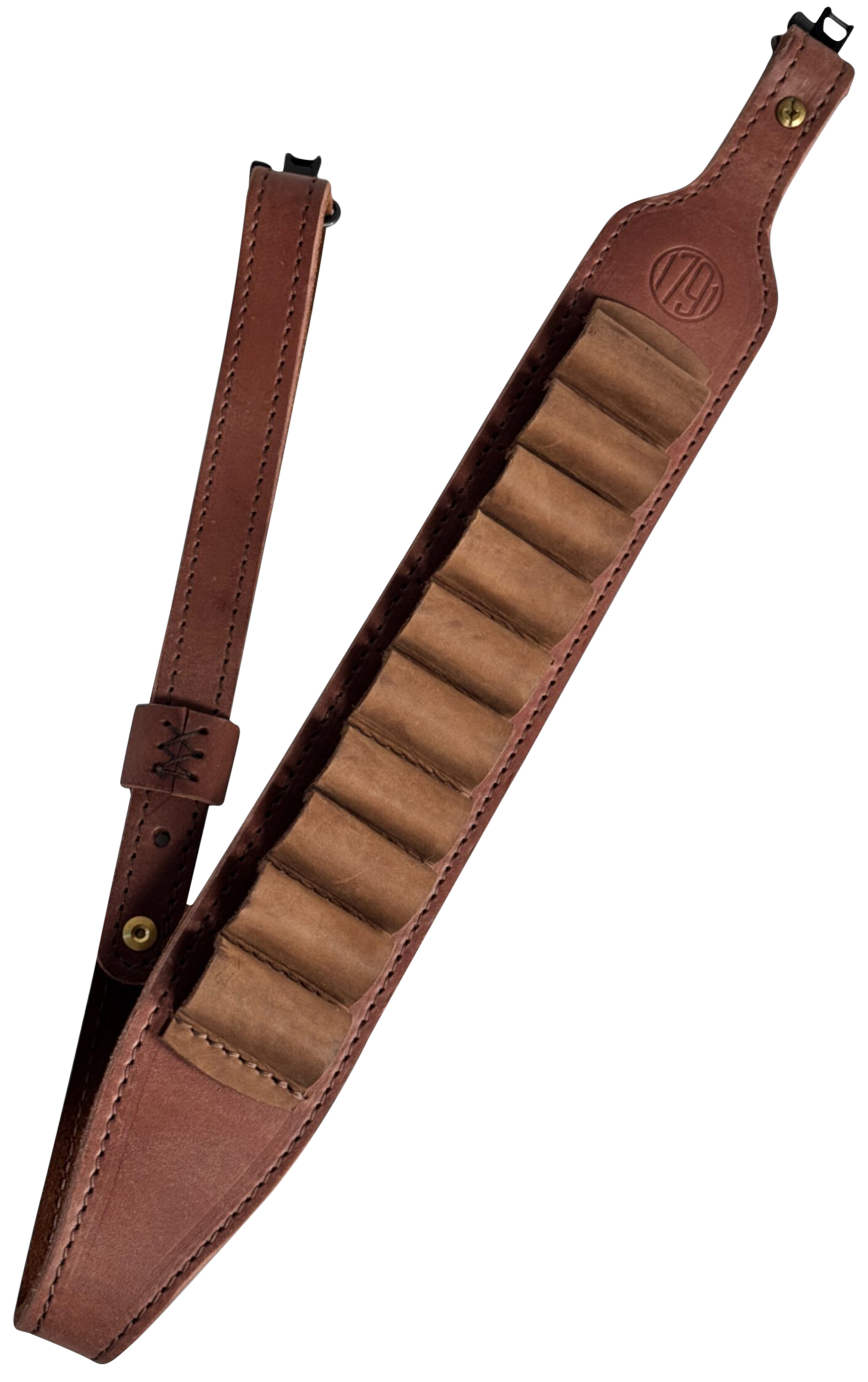 1791 Gunleather HNTAS12BRWA Hunt Ammo Sling Oiled Brown Leather 32" to 37" OAL Shotgun