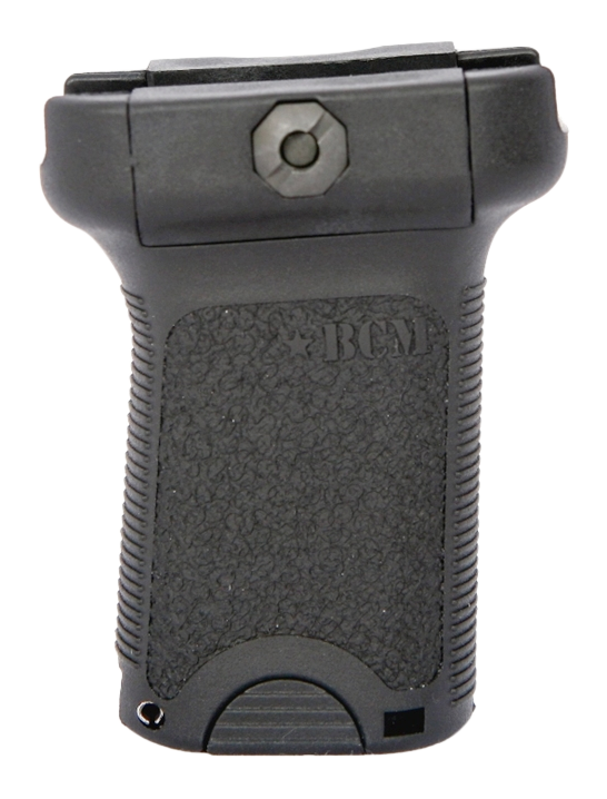 BCM VGSBLK BCMGunfighter Short Vertical Grip Made of Polymer With Black Aggressive Textured Finish with Storage Compartment for Picatinny Rail