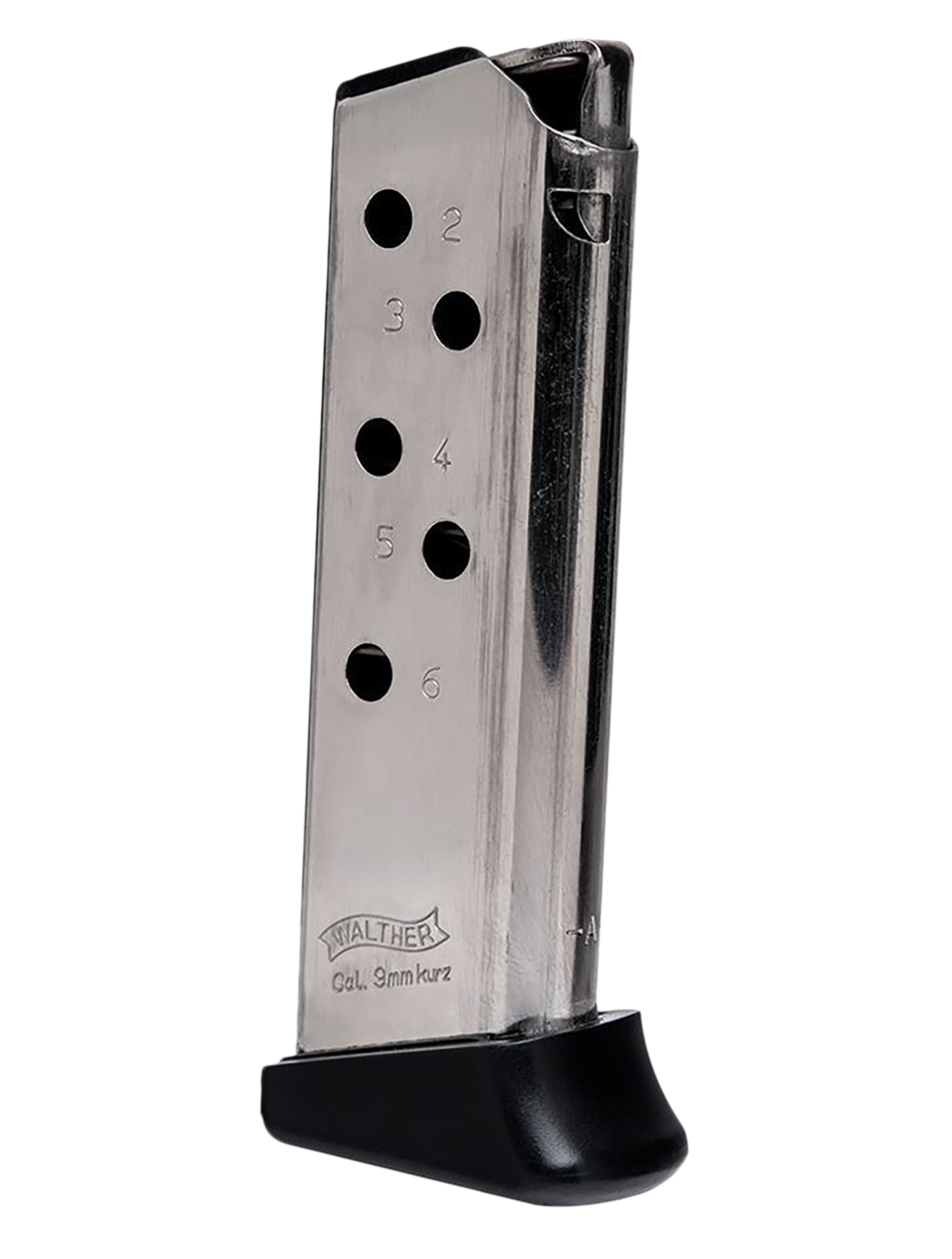 Walther Arms 2246010 PPK 6rd Detachable w/Finger Rest 380 ACP Nickel Steel