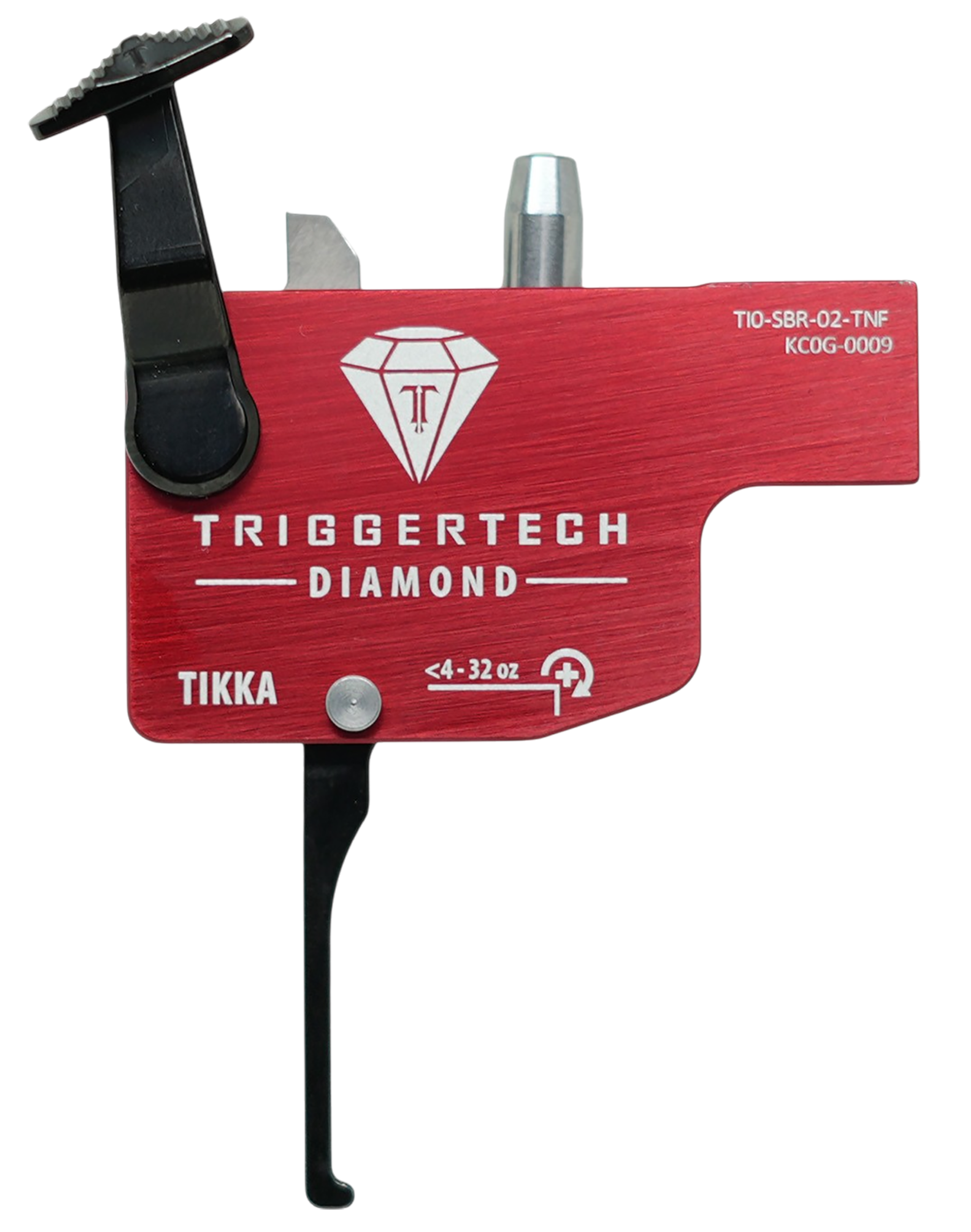 TriggerTech TILSRB02TNF Diamond  Black/Red Flat Lever Fits Tikka Left Hand