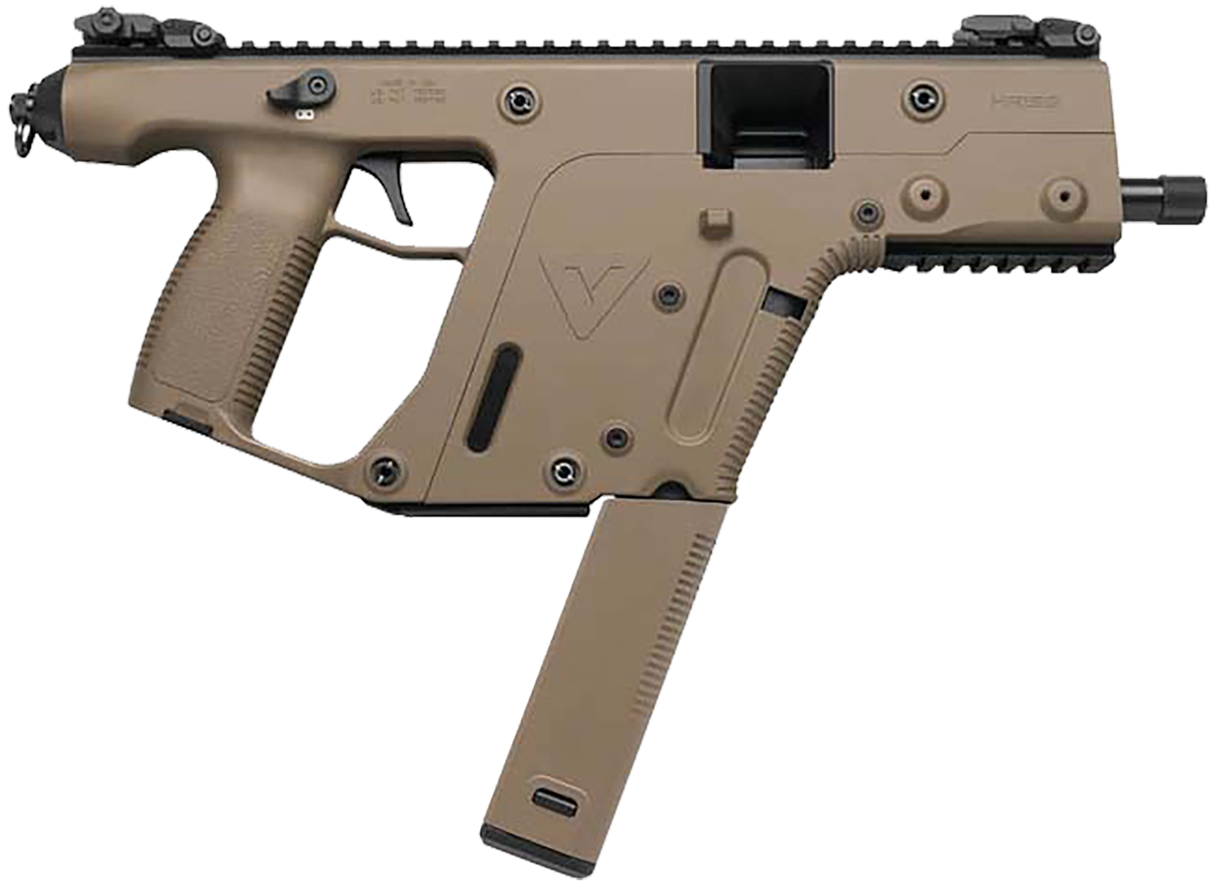 Kriss USA KV10PFD20 Vector SDP Gen2 10mm Auto 33+1 5.50" Black Nitride Threaded Barrel, Flat Dark Earth Picatinny Rail Receiver, FDE Polymer Grip, Glock Magazine Compatible