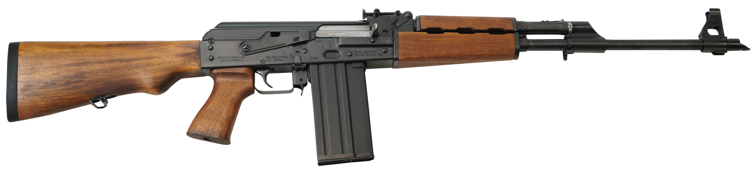 Zastava Arms Usa ZR77308W ZPAP M77 308 Win/7.62x51mm 20+1 19.70" Black Threaded Barrel, 1.5mm Bulged Trunnion Receiver, Battleworn Beechwood Stock & Grip