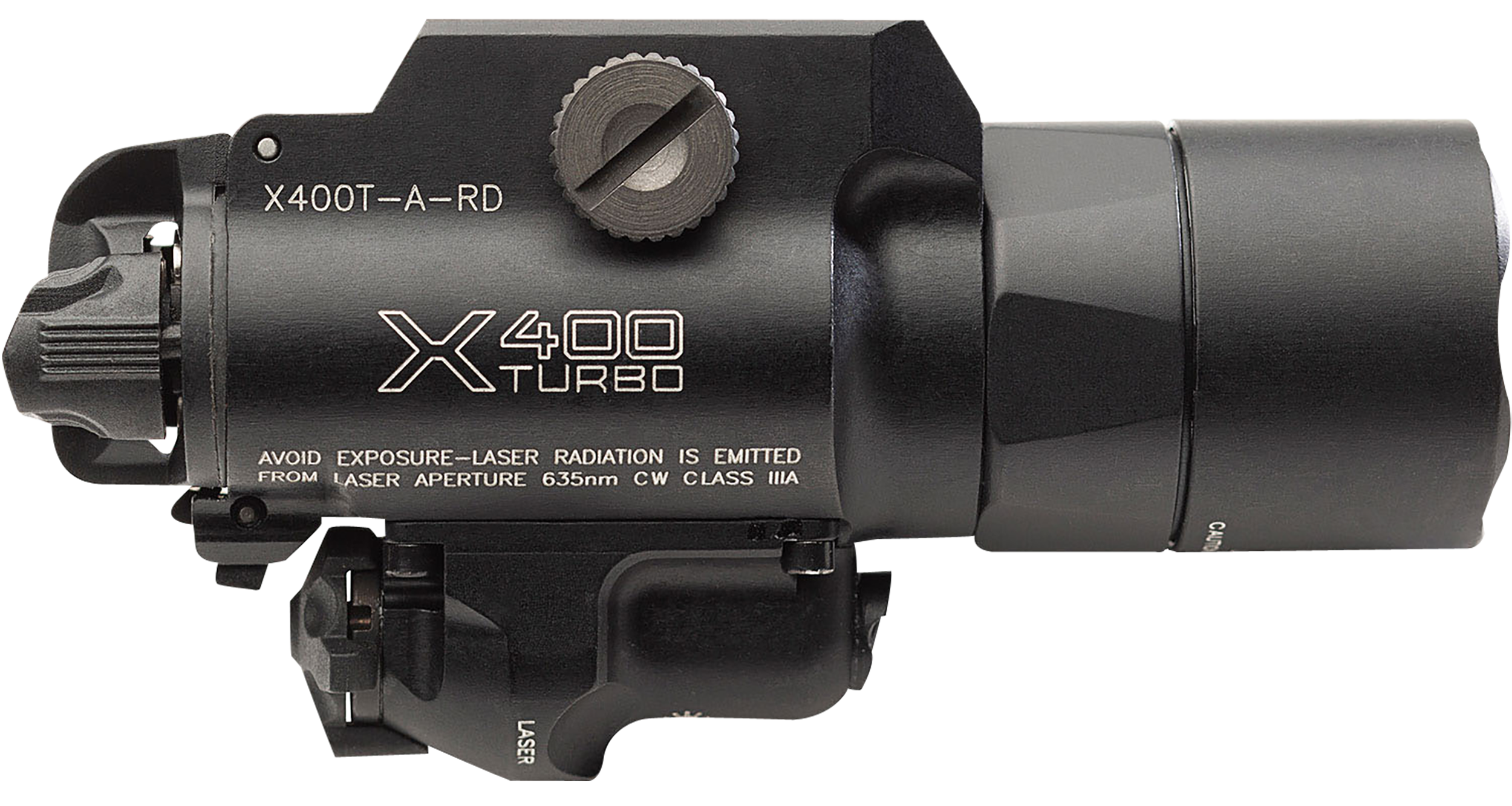SureFire X400TARD X400T-A-RD Turbo Black Anodized 650 Lumens White LED/Red Laser