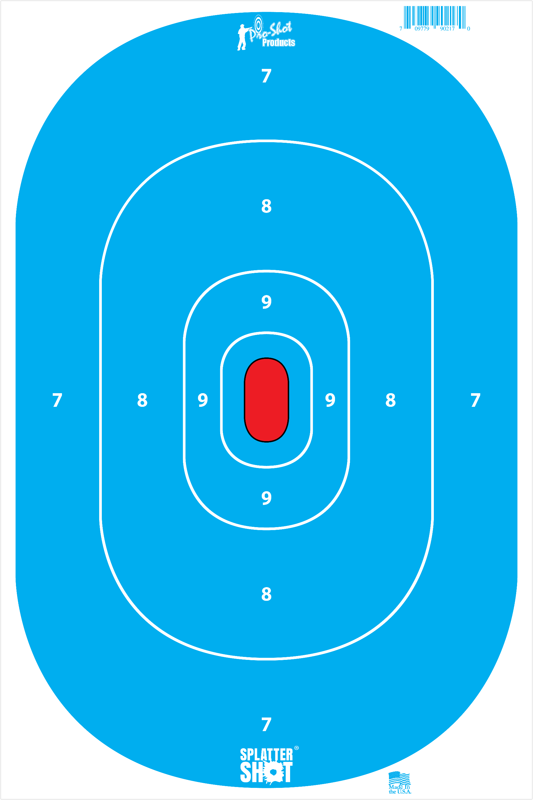 Pro-Shot SILHINTPBLUE SplatterShot  Silhouette Hanging Tagboard 12" x 18" Hi-Vis Blue Impact Enhancement White 8 Per Pkg