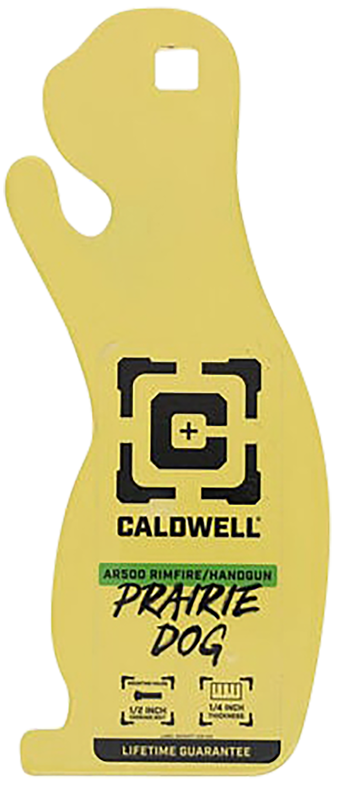 Caldwell 4002313   Rimfire/Handgun Yellow AR500 Steel Prairie Dog 1/4" Thick