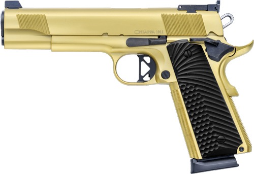 CHIAPPA 1911 EMPIRE GRADE 45ACP 5" FS 8RD G10 GRIP GOLD
