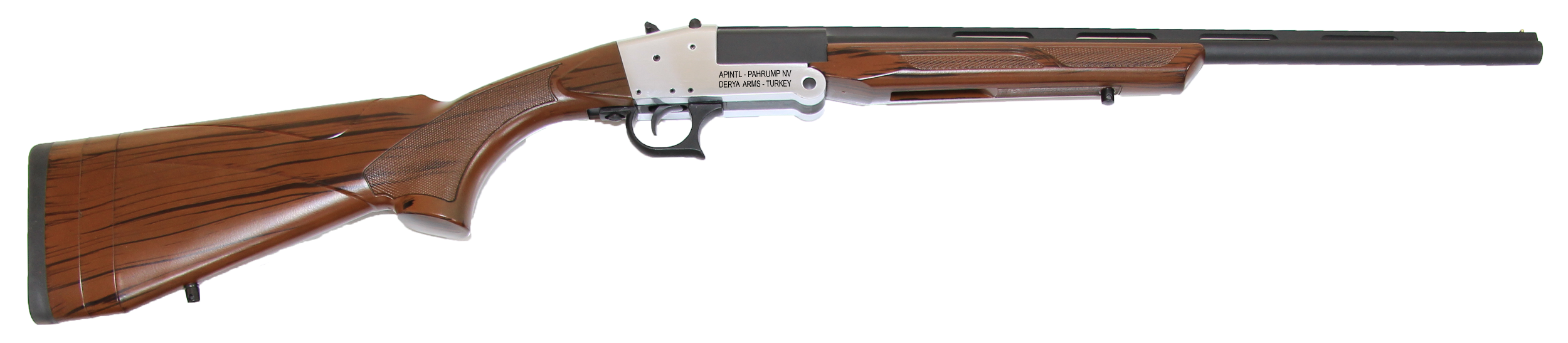 Rock Island TK104 Traditional Single Shot 410 Gauge with 20" Black Parkerized Barrel, 3" Chamber, 1rd Capacity, Silver Anodized Metal Finish & Woodgrain Finish Synthetic Stock Right Hand (Full Size)