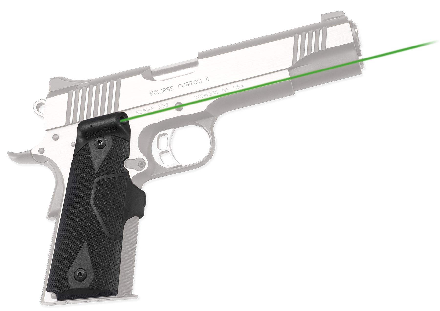 Crimson Trace 0141001 Lasergrips  Fits 1911/1911A1, Green Laser Black Polymer