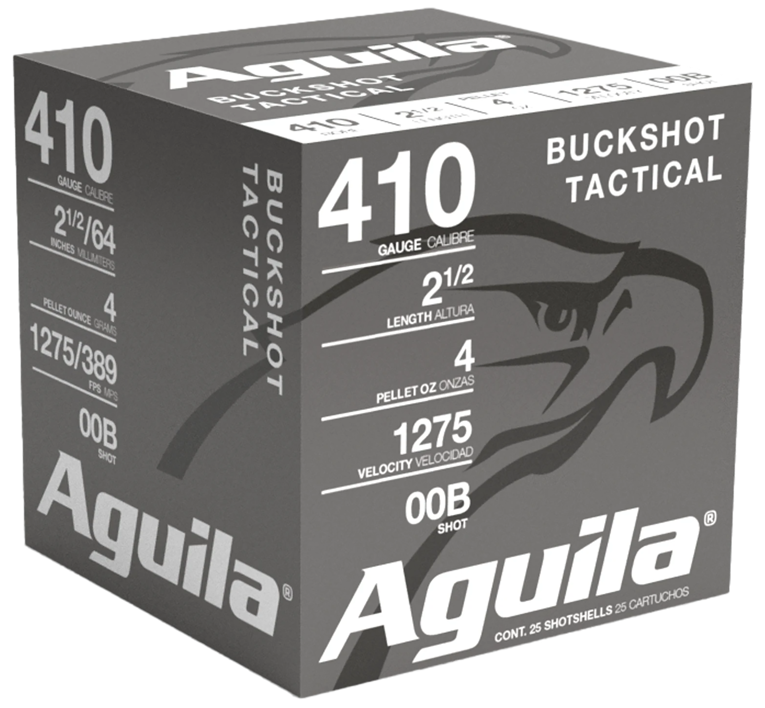 Aguila 1C4100BA Buckshot  410Gauge 2.50" 1/2oz 00Buck Shot 25 Per Box/20 Case