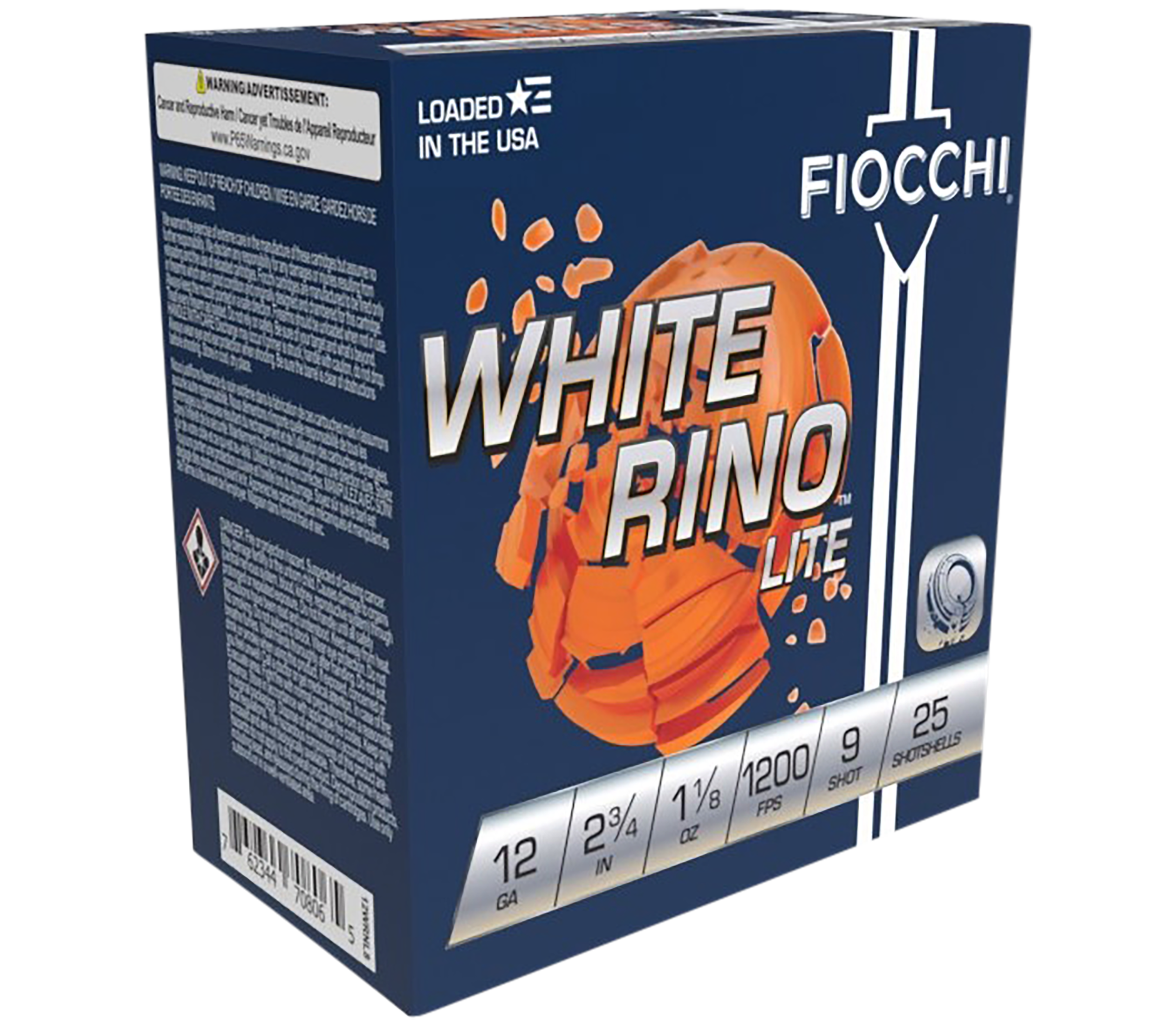 Fiocchi 12WRNL9 Exacta Target White Rino Lite 12Gauge 2.75" 1 1/8oz 9Shot 25 Per Box/10 Case