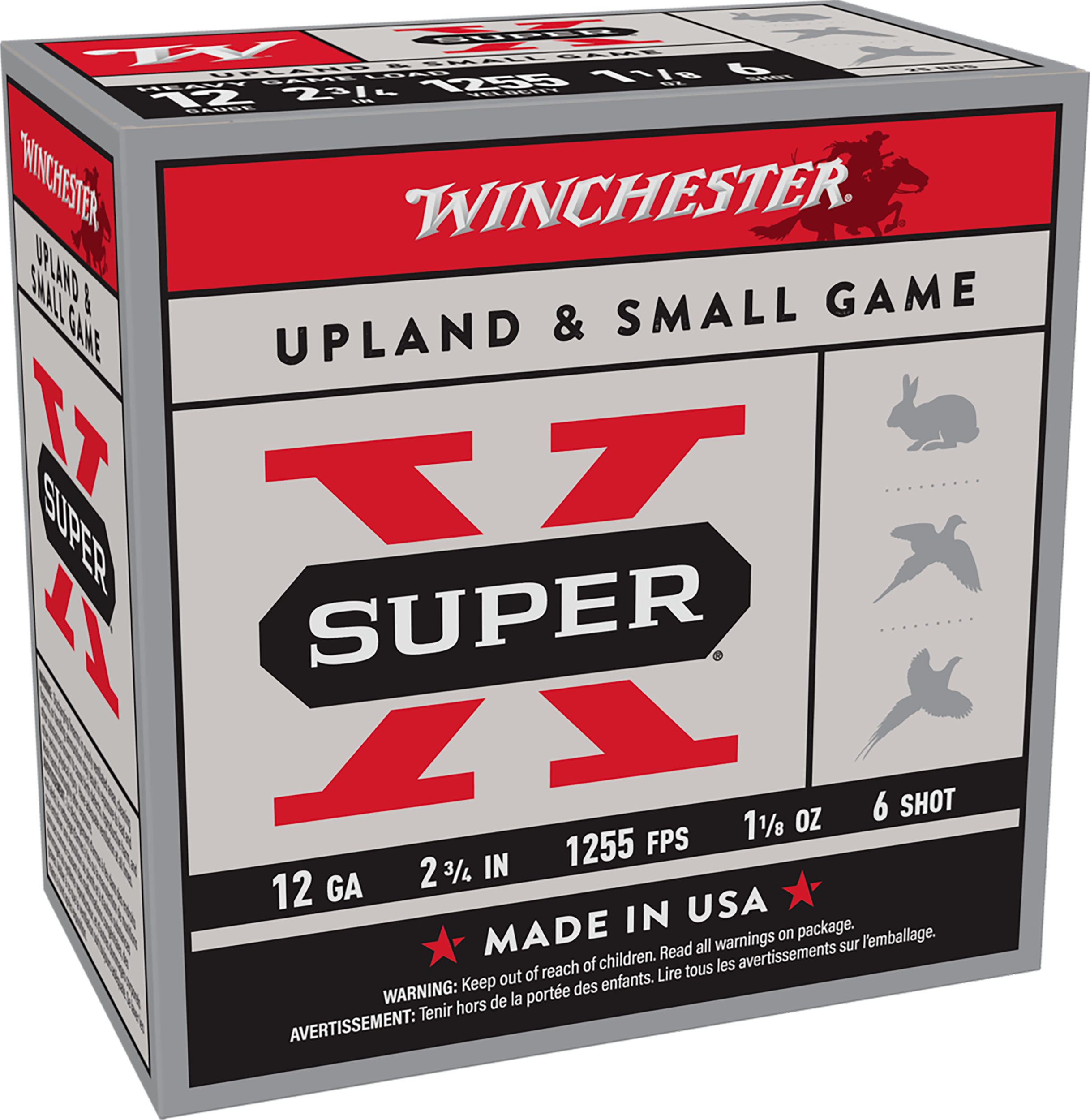Winchester Ammo XU12H6 Super X Heavy Game Load 12Gauge 2.75" 1 1/8oz 6Shot 25 Per Box/10 Case