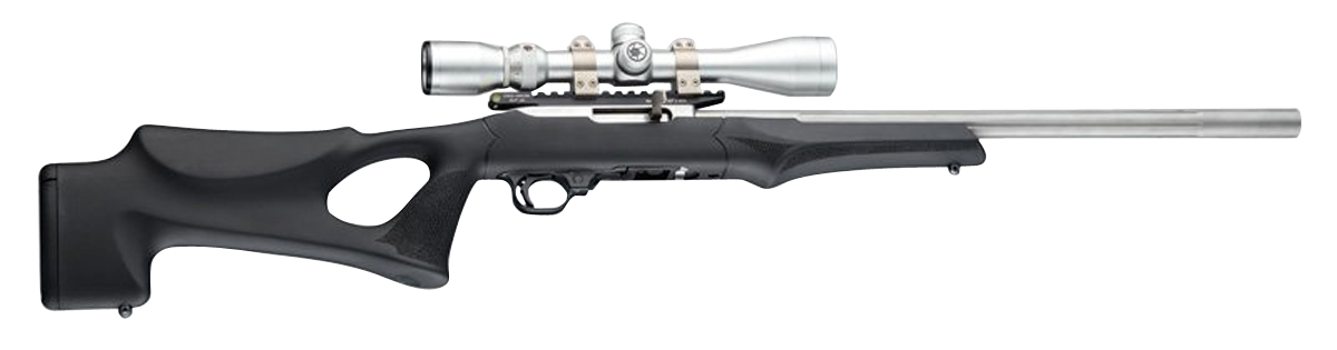 Hogue 22070 OverMolded Rifle Stock Fixed Thumbhole Black OverMolded Rubber Black Synthetic for Ruger 10/22 with .920 Diameter Barrel