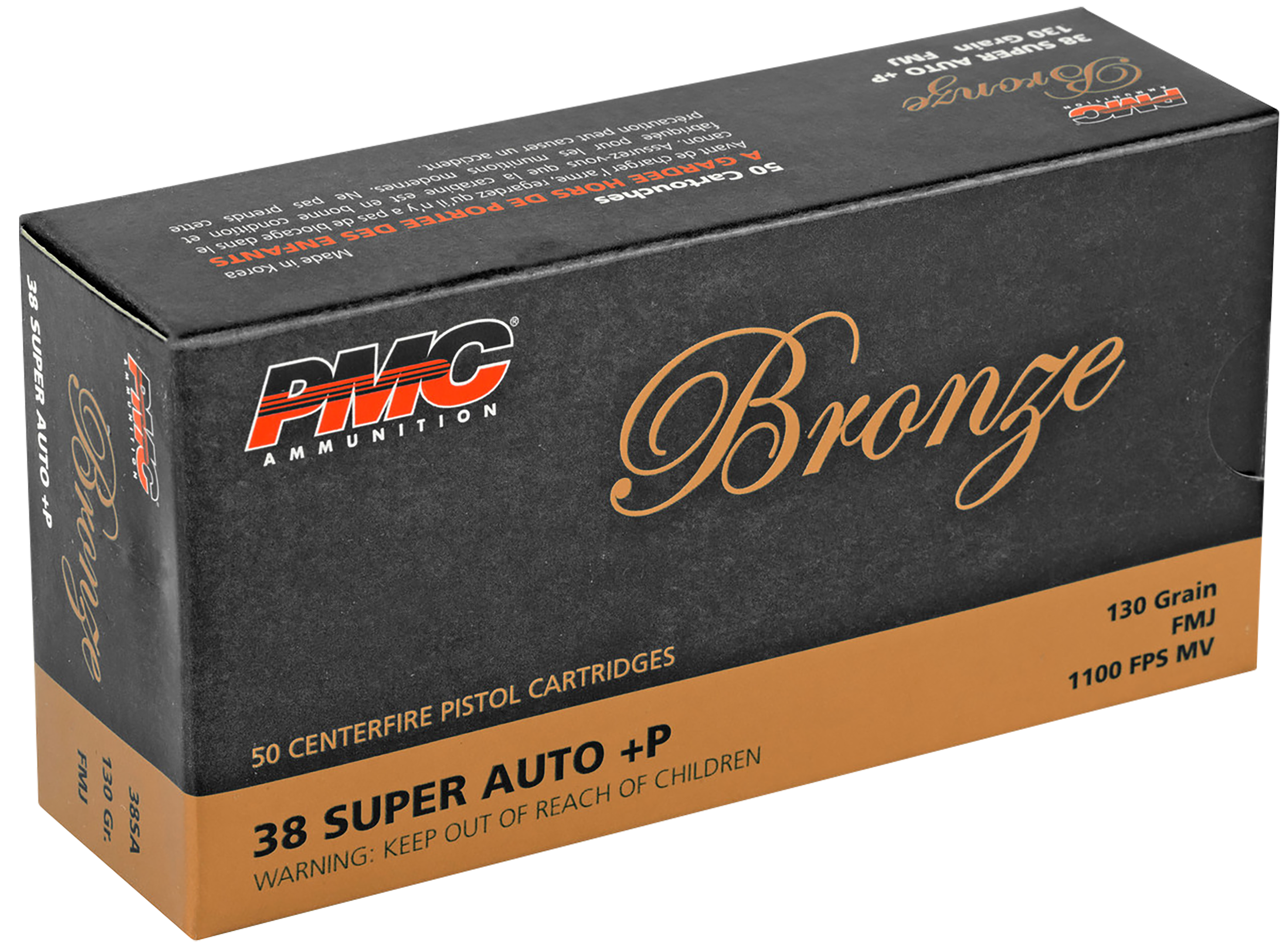 PMC 38SA Bronze  38Super+P 130gr Full Metal Jacket 50 Per Box/20 Case