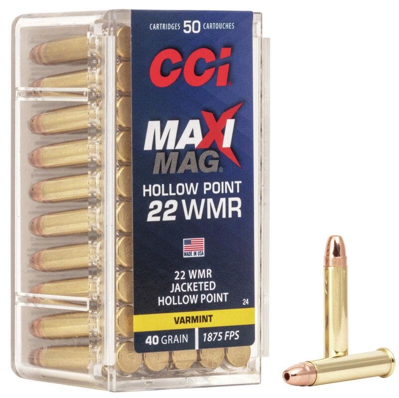 CCI Maxi-Mag Rimfire Ammunition .22 WMR 40 gr JHP 1875 fps 2000/ct Case (40-50/ct)