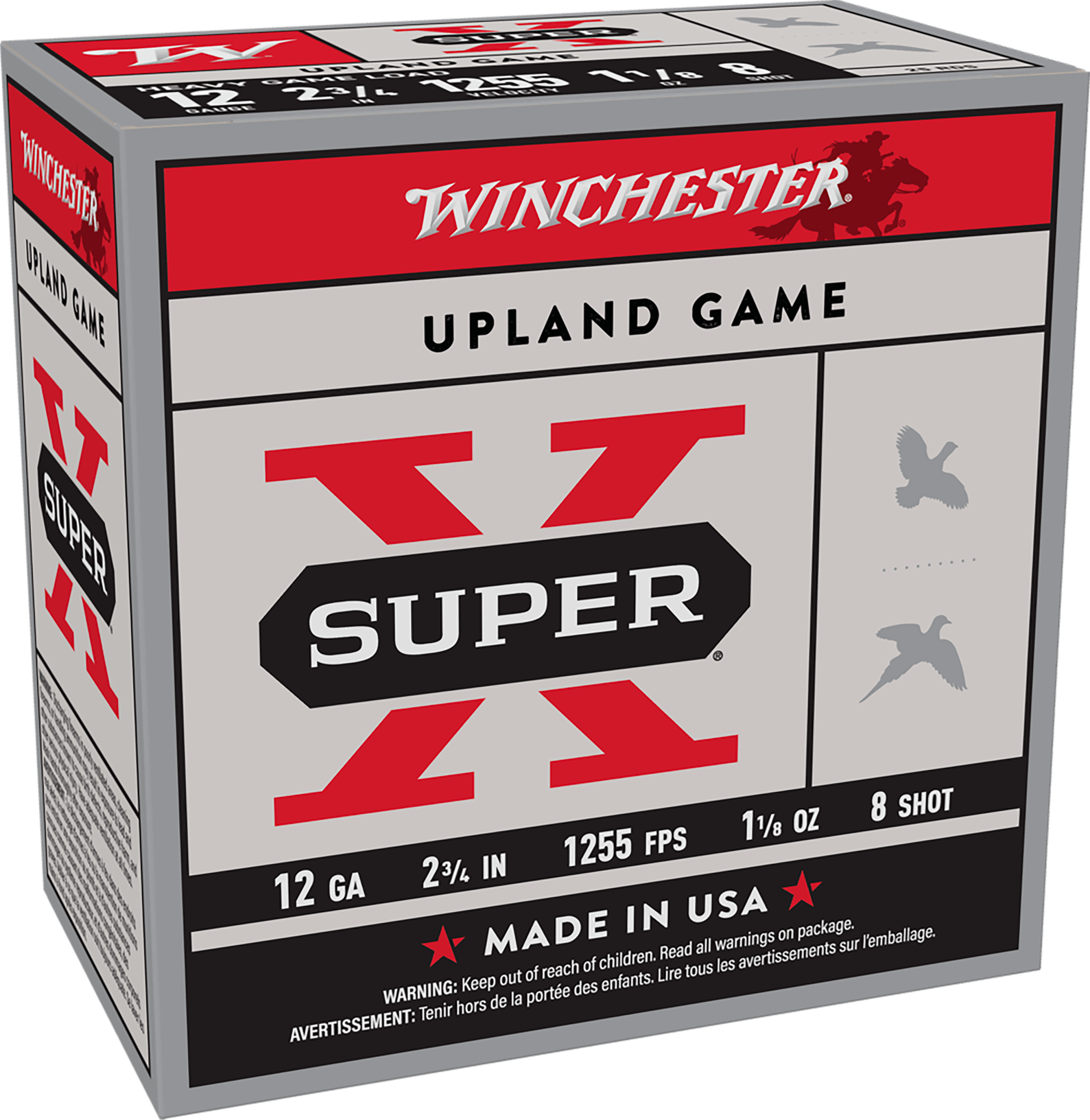 Winchester Ammo XU12H8 Super X Heavy Game Load 12Gauge 2.75" 1 1/8oz 8Shot 25 Per Box/10 Case