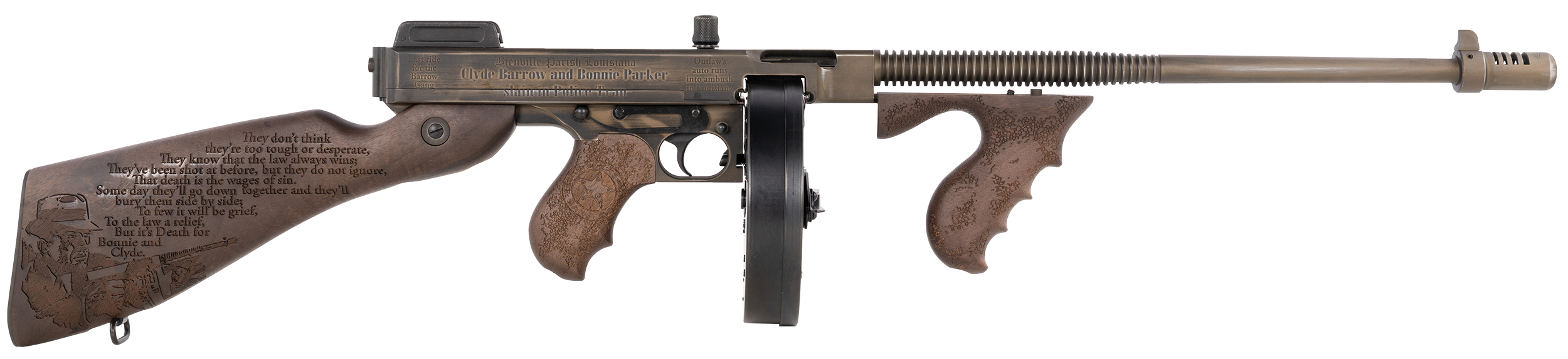 Thompson T150DC6 1927A-1 Bonnie & Clyde .45 Cal 50+1 18" Finned Barrel, Aluminum Receiver Fixed Stock