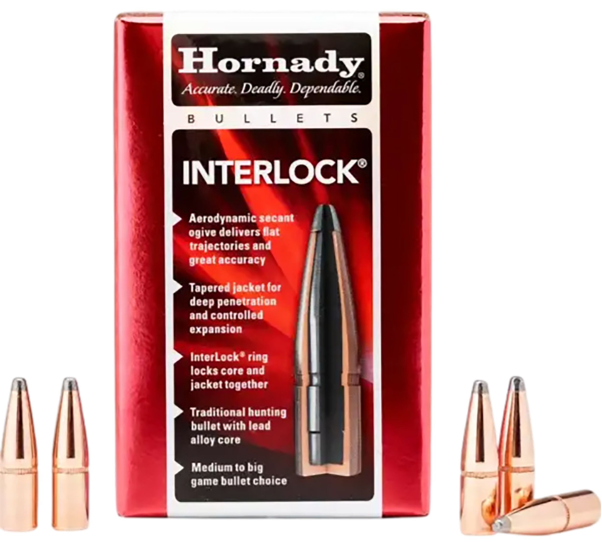 Hornady 3031 InterLock  30 Cal .308 150 gr Spire Point 100 Per Box/ 15 Case