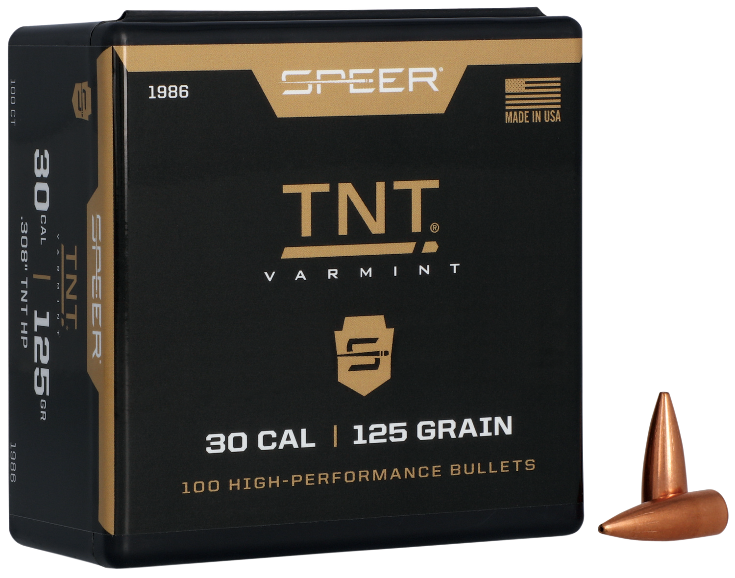 Speer 1986 TNT  30Cal 125gr Jacketed Hollow Point 100 Per Box/5 Case