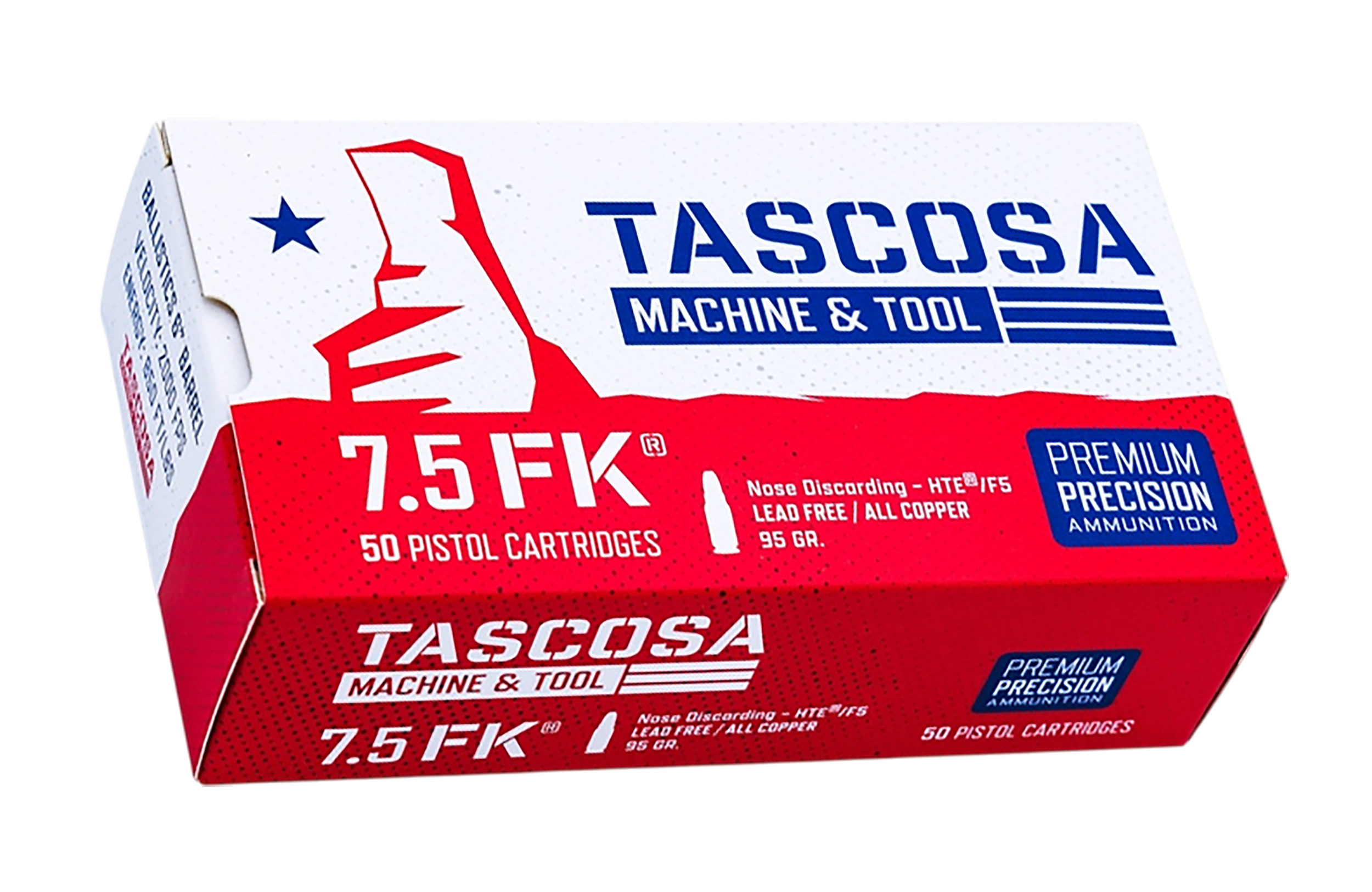 Tascosa Ammunition TMTAMMOF5 7.5FK 95gr Hollow Point 50 Per Box/12 Case