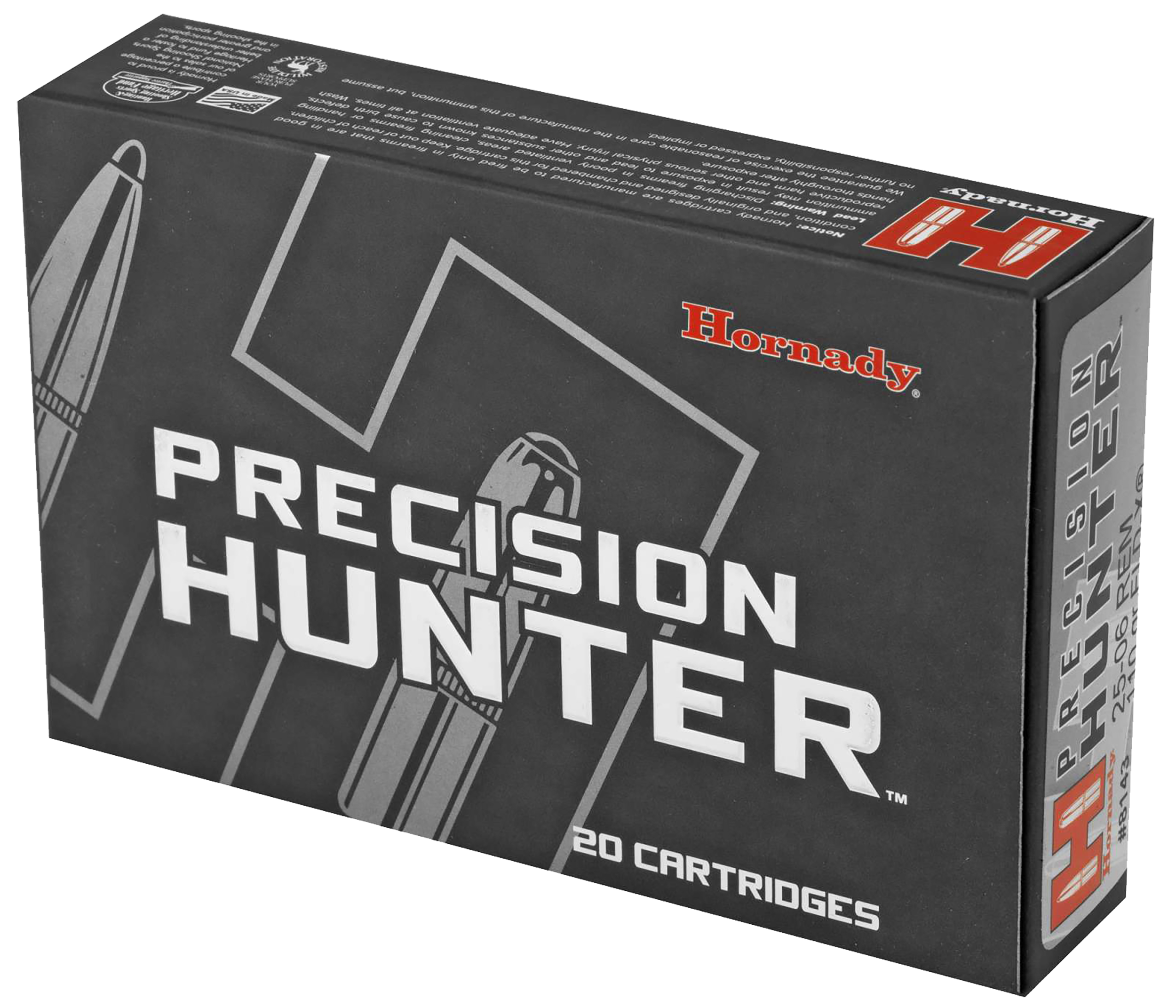 Hornady 8143 Precision Hunter 25-06Rem 110gr Extremely Low Drag eXpanding 20 Per Box/10 Case