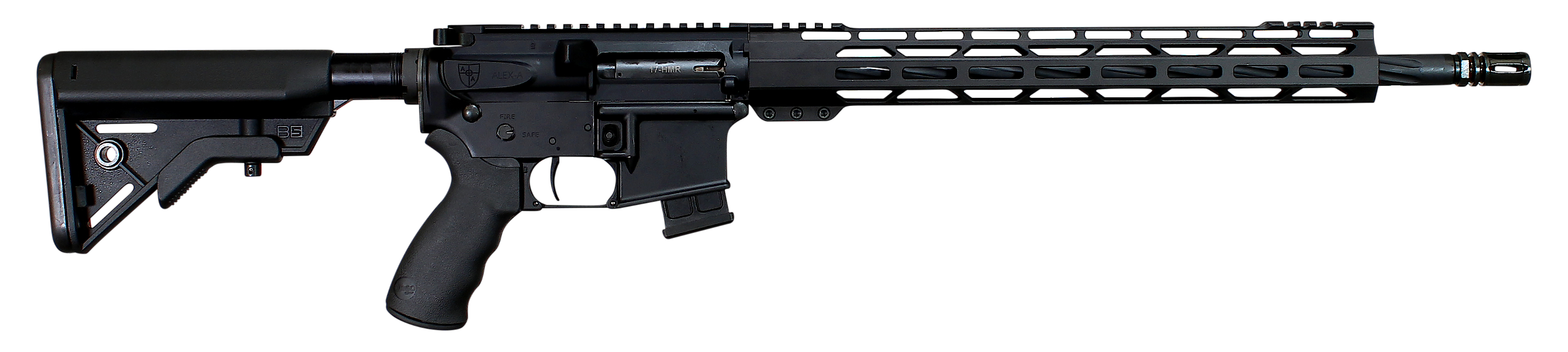 Alexander Arms RTA17BL Tactical  17 HMR 10+1 18" Black  Fluted/Threaded Barrel, Picatinny Rail Black Aluminum Receiver, Black B5 Bravo Synthetic Stock