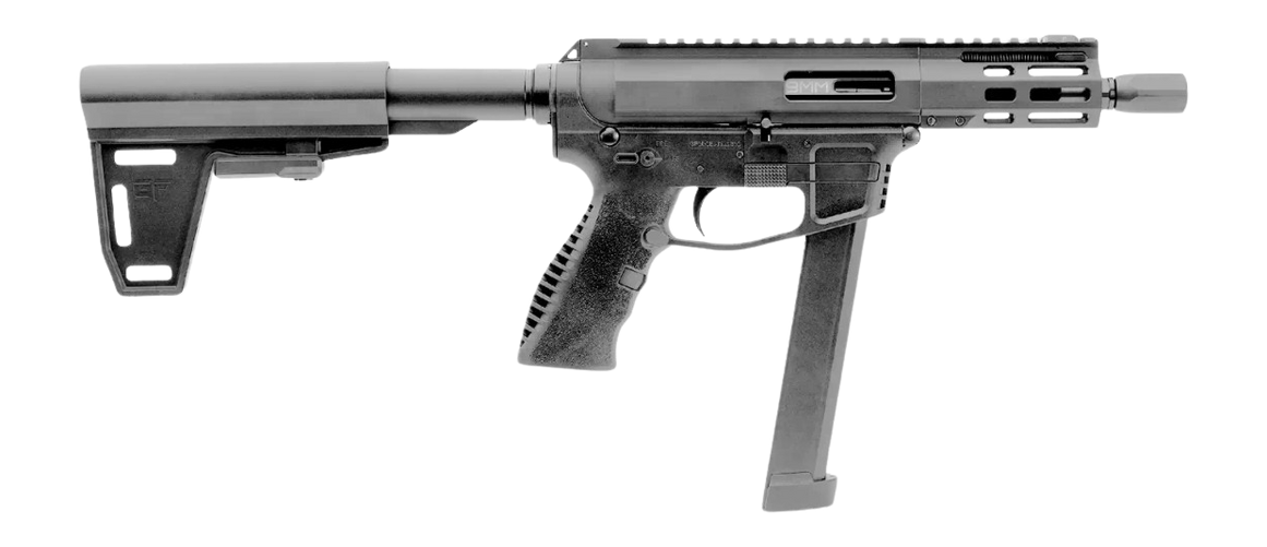 Gforce Arms GFHYB545 Jawbone 45 ACP 26+1 5" Black QPQ Threaded Barrel, Black Anodized Aluminum Alloy Receiver w/Picatinny Rail, Ace of Brace Paddle Pistol Brace, Black Polymer Grip, Ambidextrous