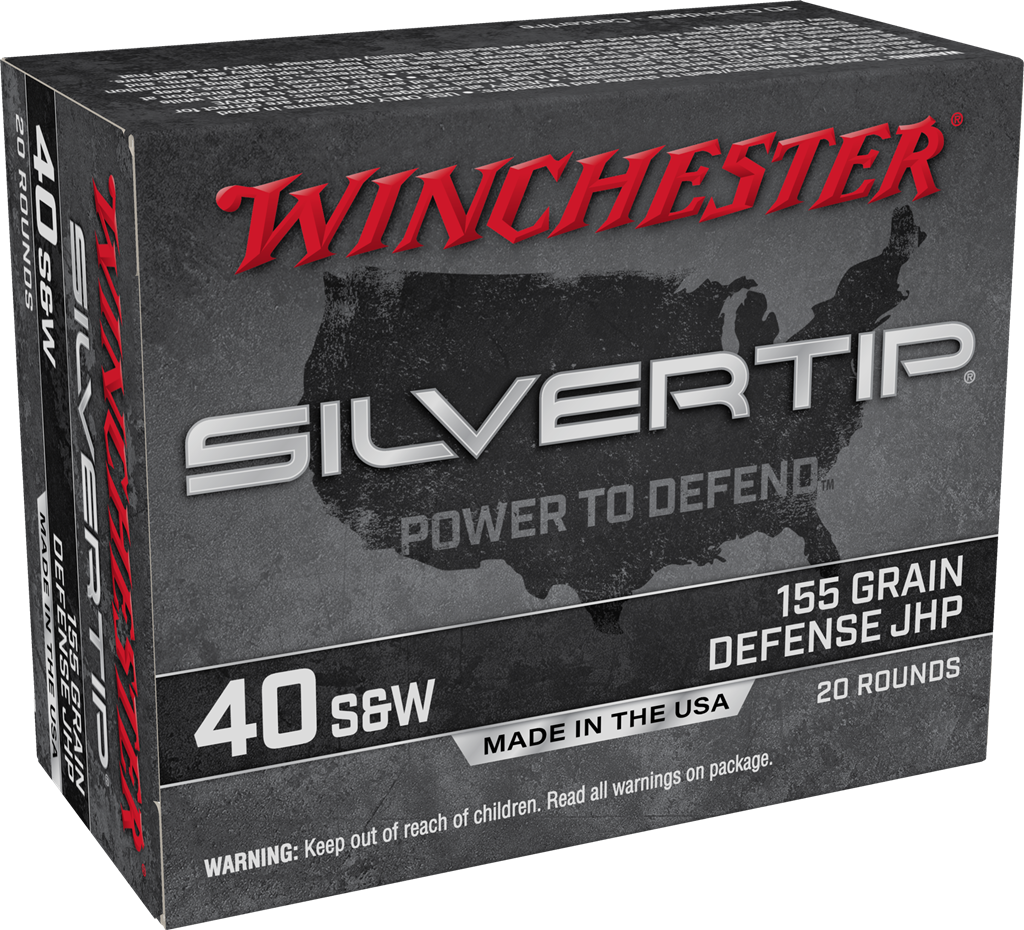Winchester Ammo W40SWST Silvertip 40S&W 155gr Silvertip Jacket Hollow Point 20 Per Box/10 Case