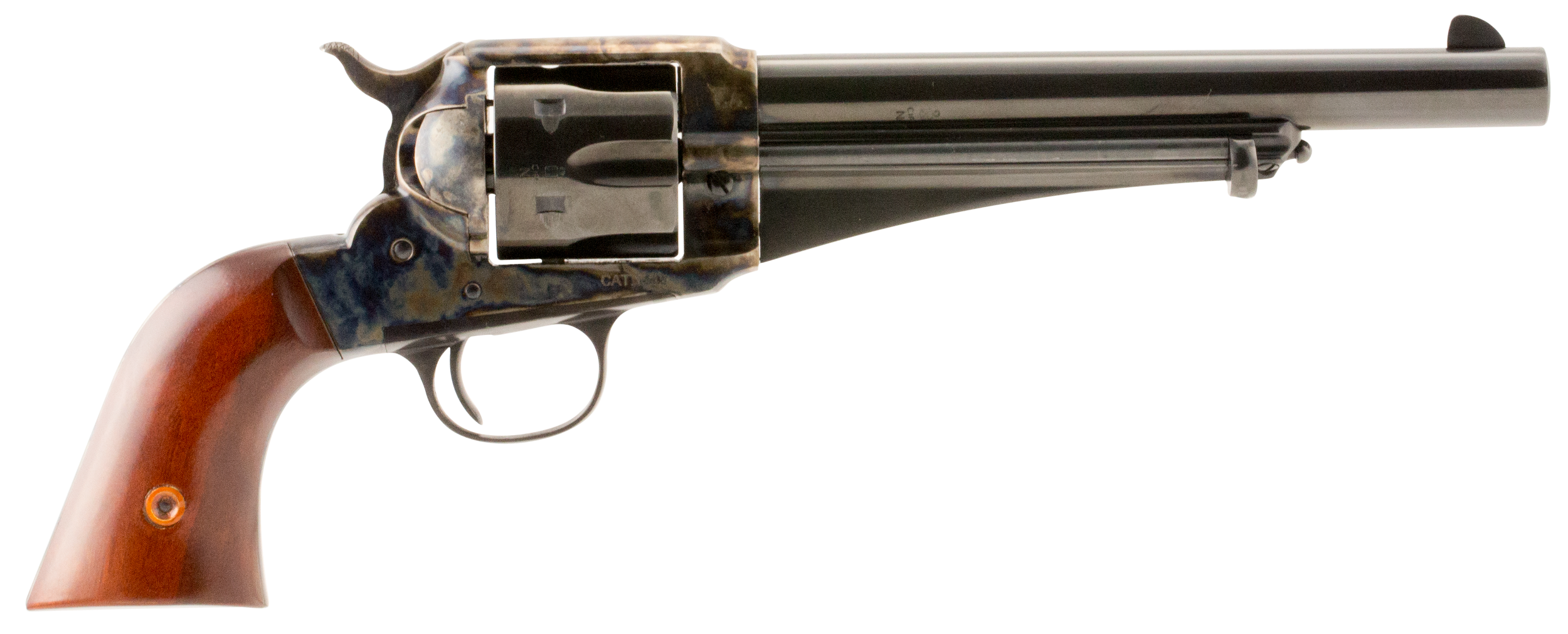 Taylors & Company 550378 1875 Army Outlaw Uberti Large 357 Mag/38 Special 6 Shot 7.50" Blued Round Barrel & Cylinder, Color Case Hardened Steel Frame, Walnut Grip. Exposed Hammer