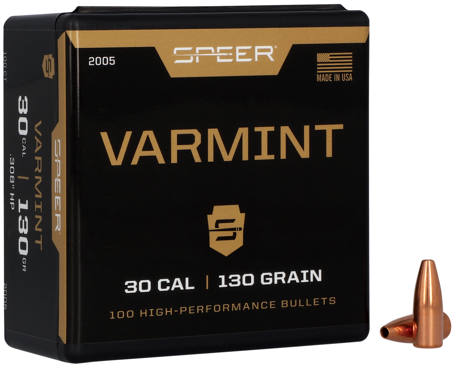 Speer 2005 Varmint  30Cal 130gr Jacketed Hollow Point 100 Per Box/5 Case