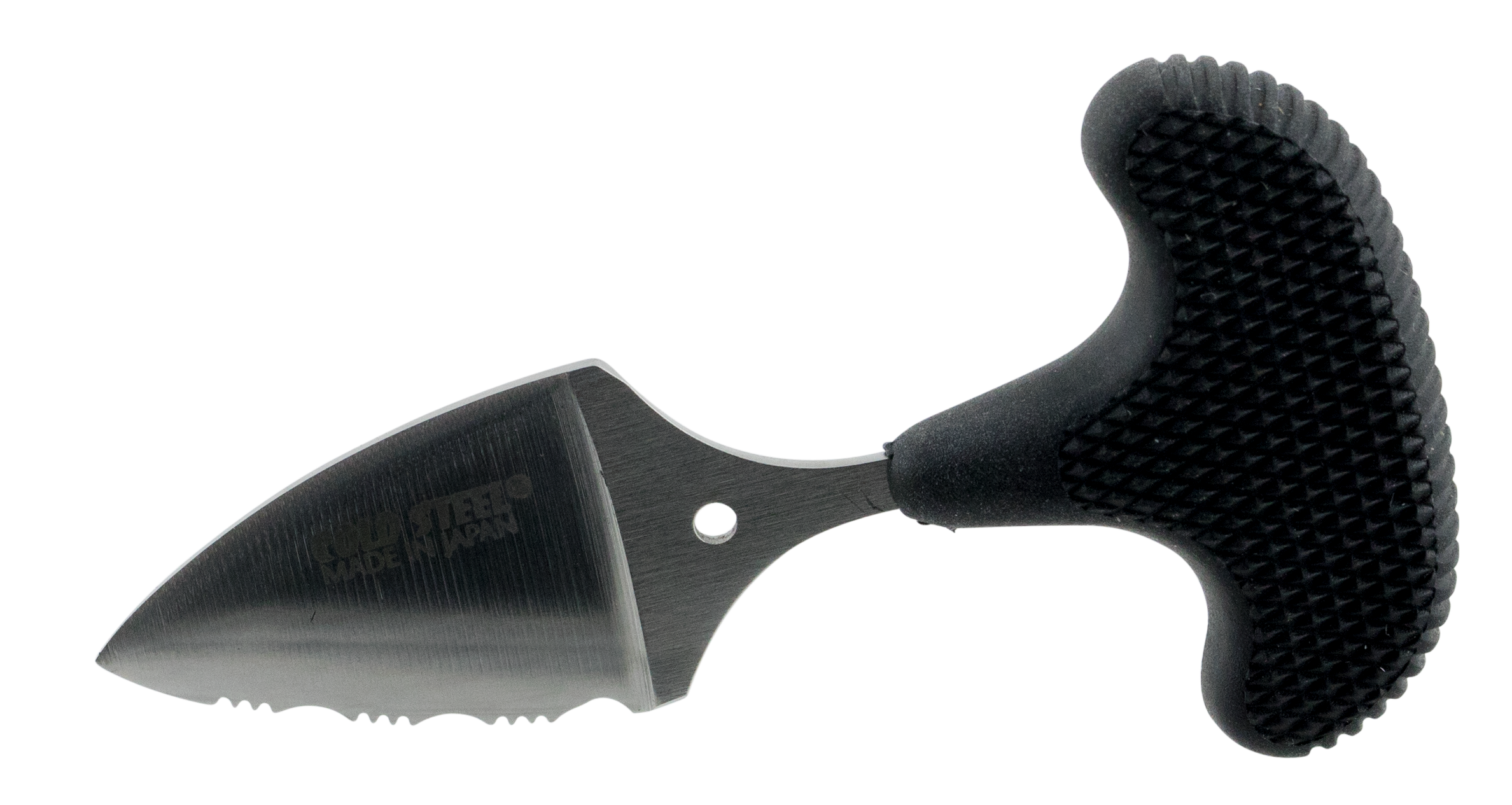 Cold Steel 43NS Mini Pal 1" Fixed Serrated Japanese AUS-8A SS Blade Black Synthetic Rubber Handle