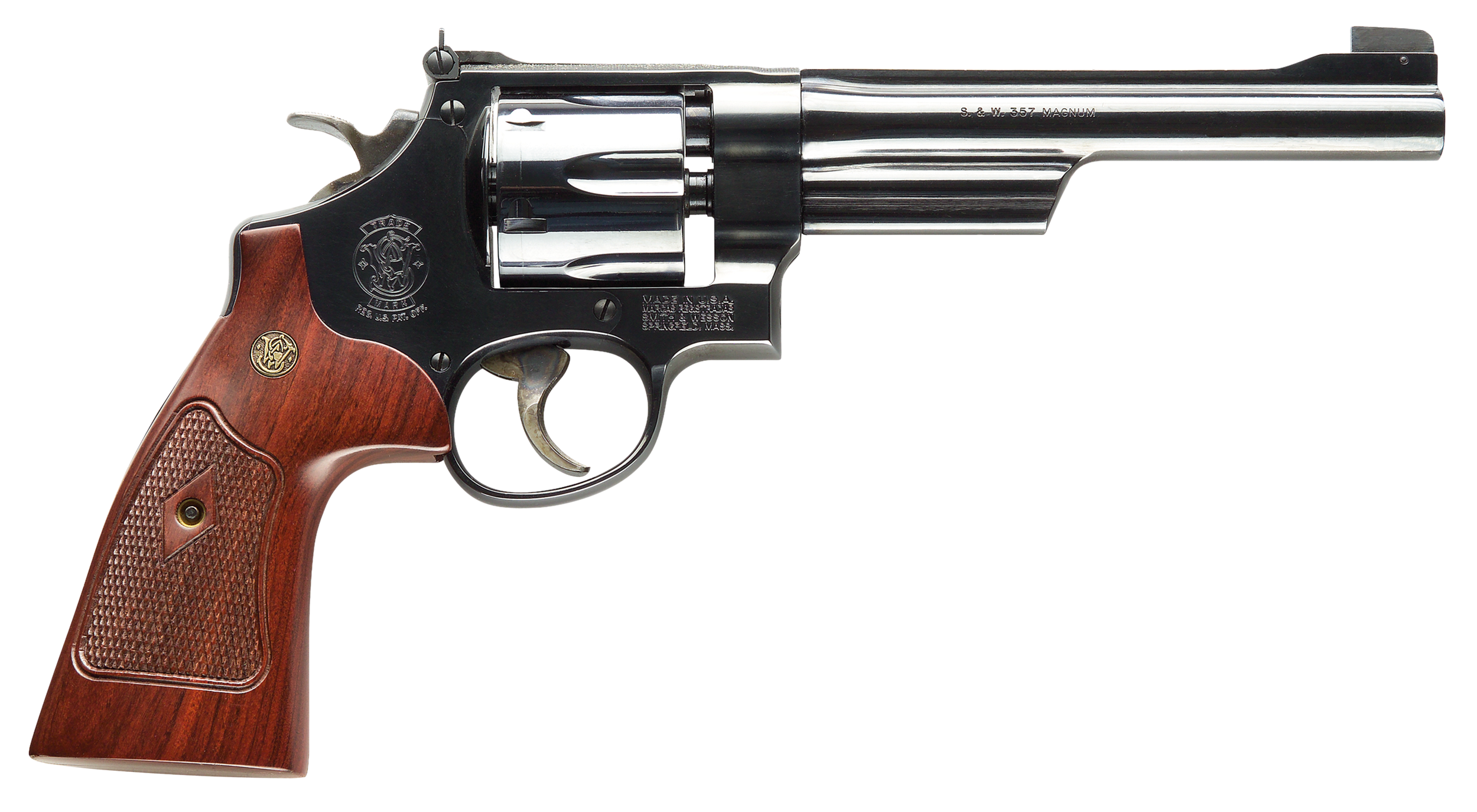 Smith & Wesson 150341 Model 27 Classic 357 Mag or 38 S&W Spl +P Blued Carbon Steel 6.50" Barrel, 6rd  Cylinder & N-Frame, Checkered Square Butt Walnut Grip