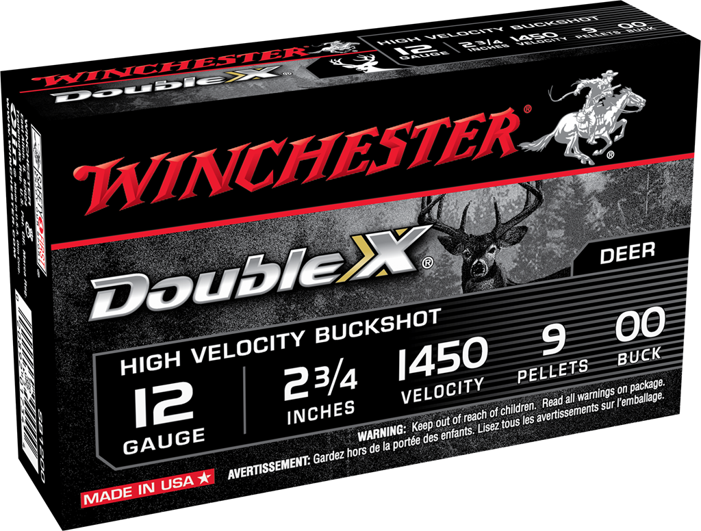 Winchester Ammo SB1200 Double X High Velocity 12Gauge 2.75" 9Pellets 00Buck Shot 5 Per Box/50 Case