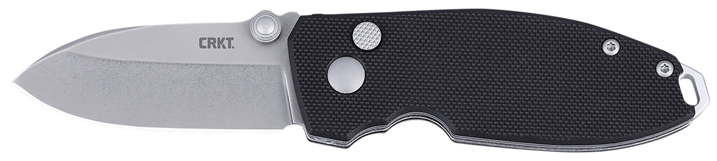 CRKT 2474 SQUID EDC 2.27" Folding Plain Stonewashed D2 Steel Blade, Black G10 Handle