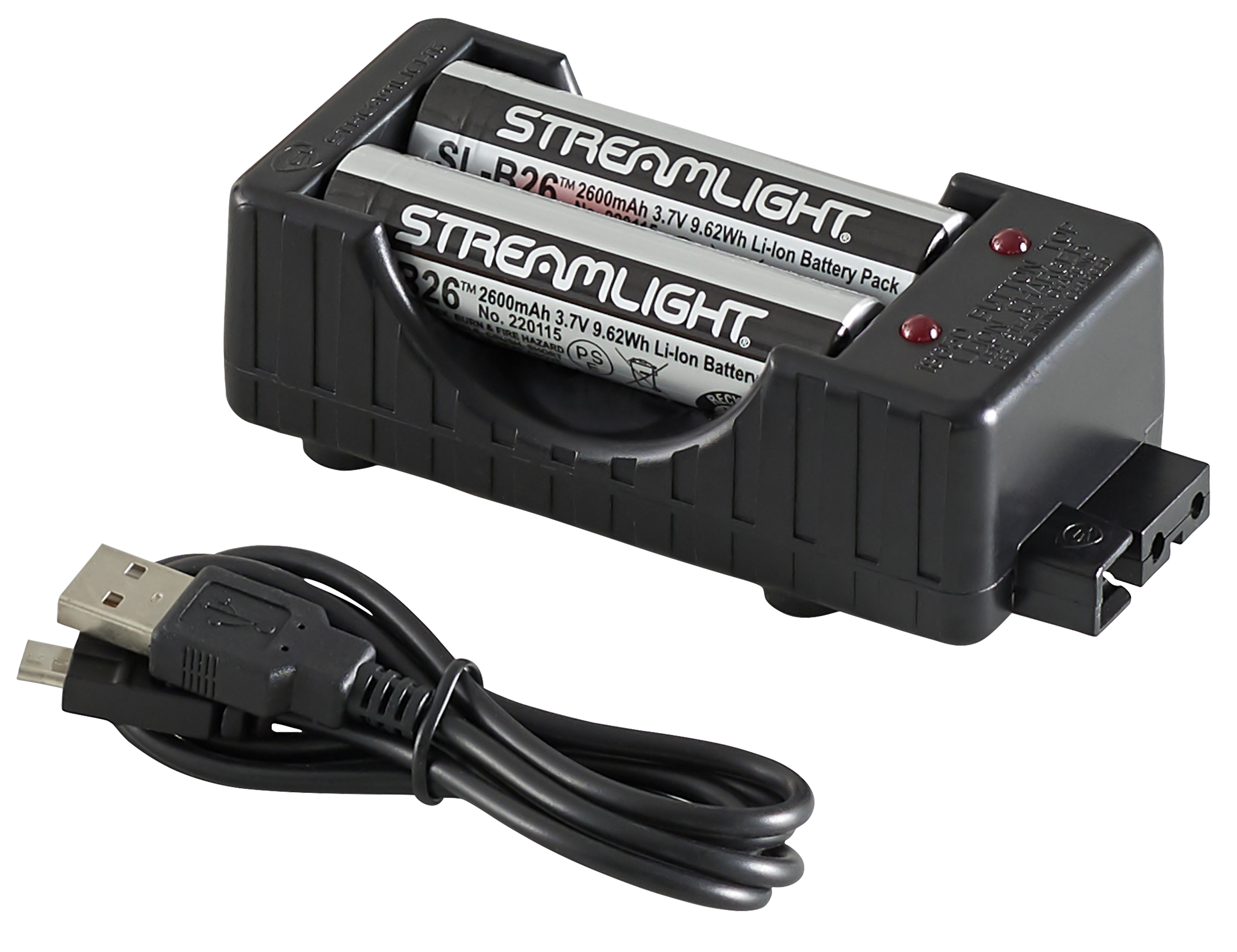 Streamlight 22010 18650  Battery Charger w/Batteries Black 18650 Li-ion Rechargeable Battery