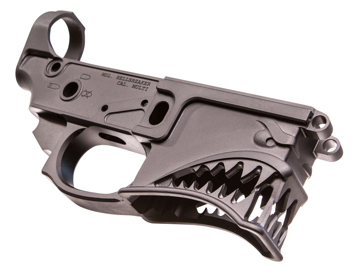 Sharps Bros SBLR01 Hellbreaker Stripped Lower Multi-Caliber Black Anodized Finish 7075-T6 Aluminum Material Compatible w/Mil-Spec AR-15 Internal Parts