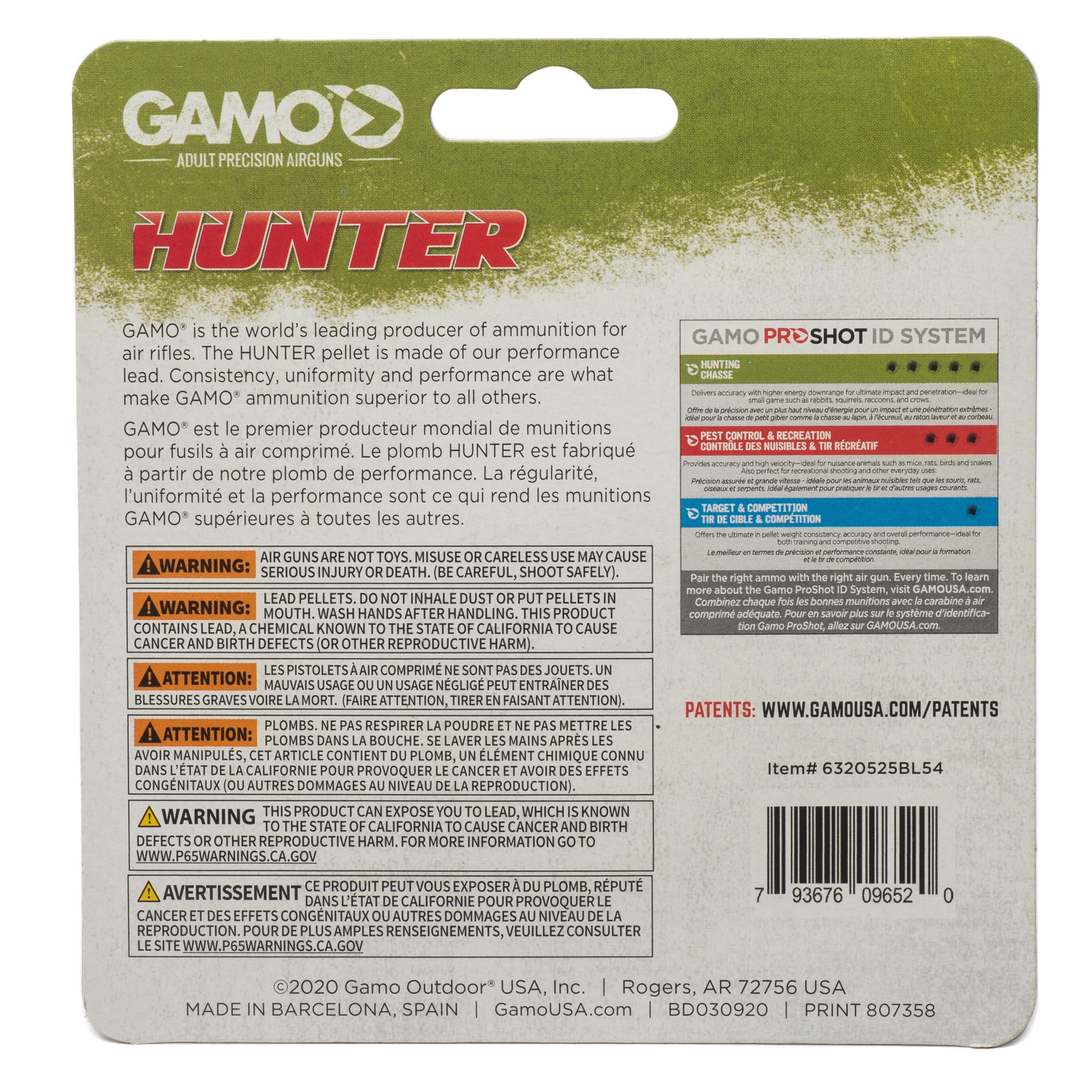 GAMO HUNTER ROUND NOSE 22CAL 250CT