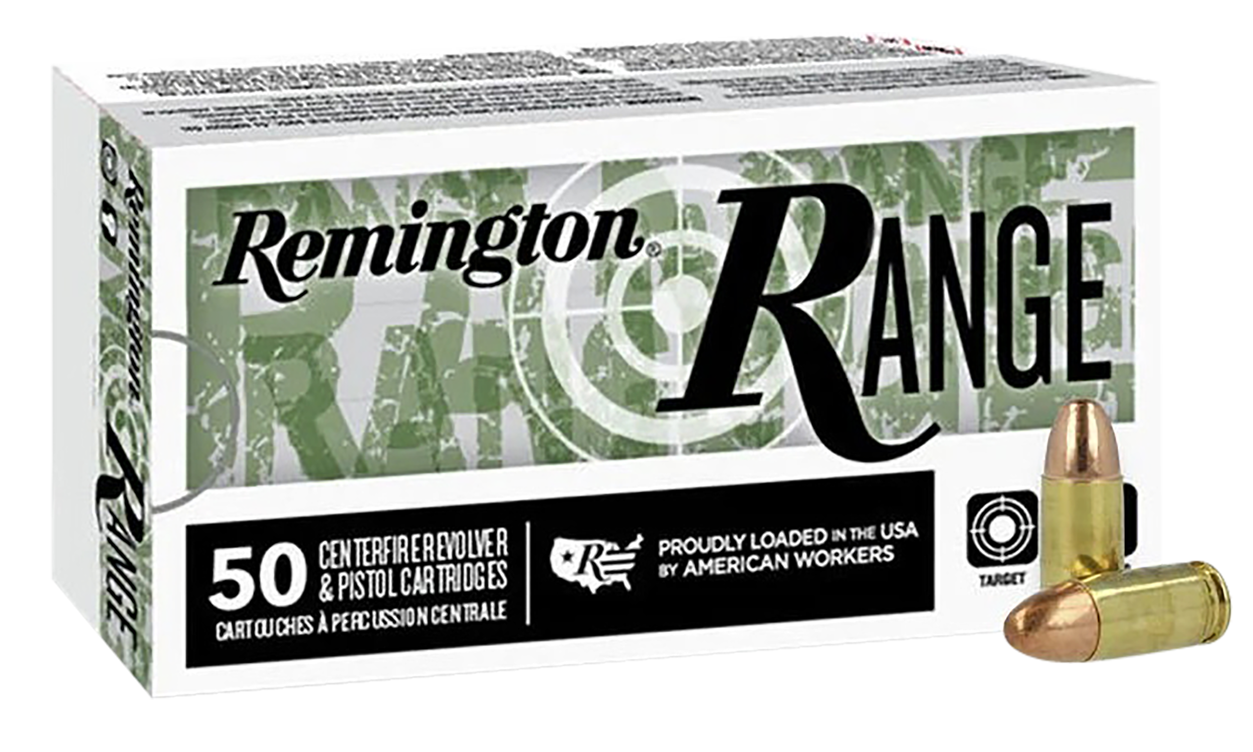 Remington Ammunition R27778 Range  9mmLuger 115gr Full Metal Jacket 50 Per Box/20 Case