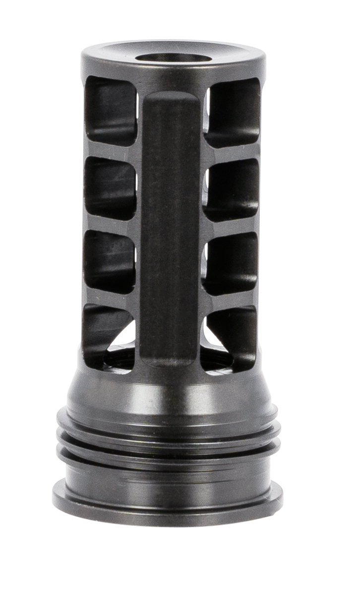Huxwrx 1598 QD 338 Muzzle Brake Black with 3/4"-24 tpi Threads & 2.30" OAL for 338 Cal AR-Platform