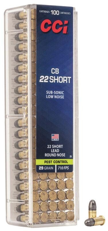 CCI CB Rimfire Ammunition .22 Short 29 gr LRN 710 fps 5000/ct  (50-100/ct)