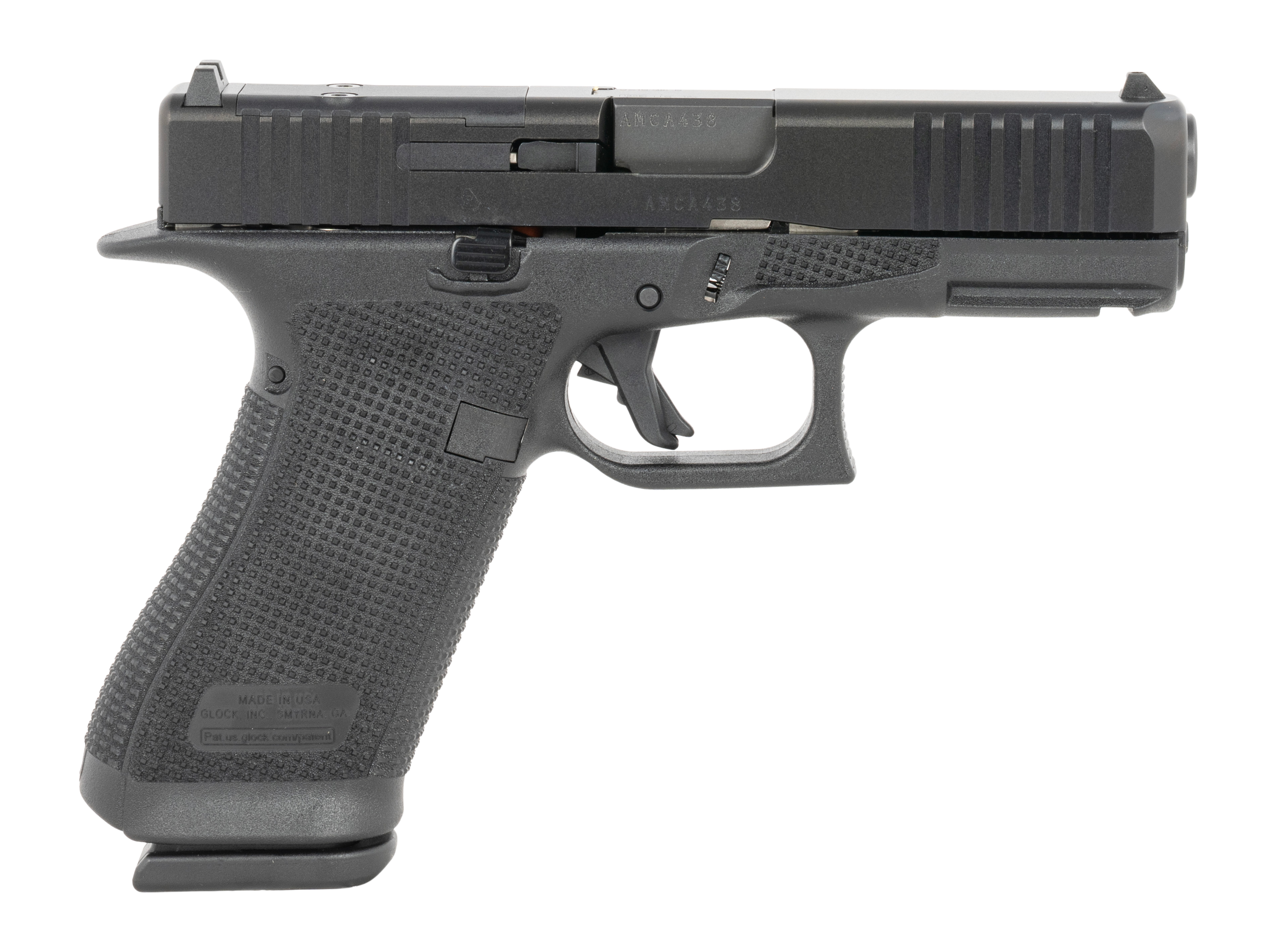 Glock U64550203 G45 Gen6 Crossover Frame 9mm Luger 17+1 4.02" Black GMB Barrel, Black nDLC Steel Optic Ready/Serrated Slide, Black Polymer Frame w/Accessory Rail, Interchangeable Backstrap Grip, Ambid