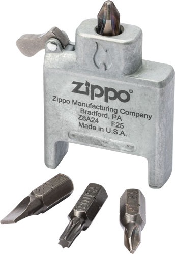 ZIPPO BIT SAFE SCREWDRIVER INSERT 3 BITS USA MADE