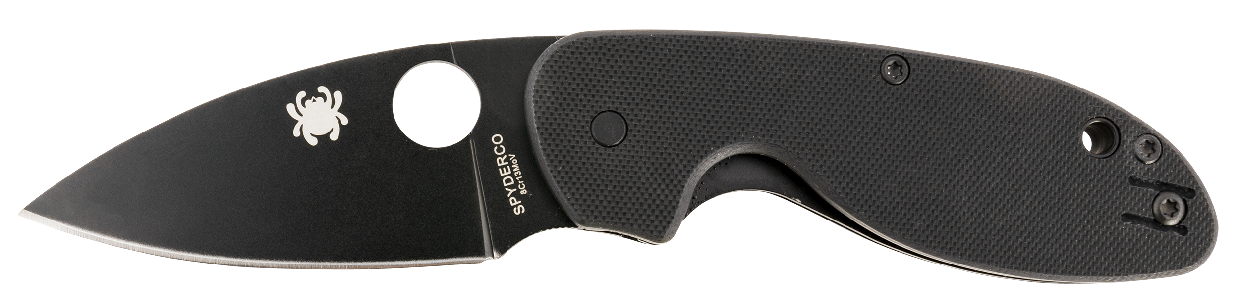 Spyderco C216GPBBK Efficient 2.98" Folding Plain Black DLC 8Cr13MoV SS Blade/Black Textured G10 Handle