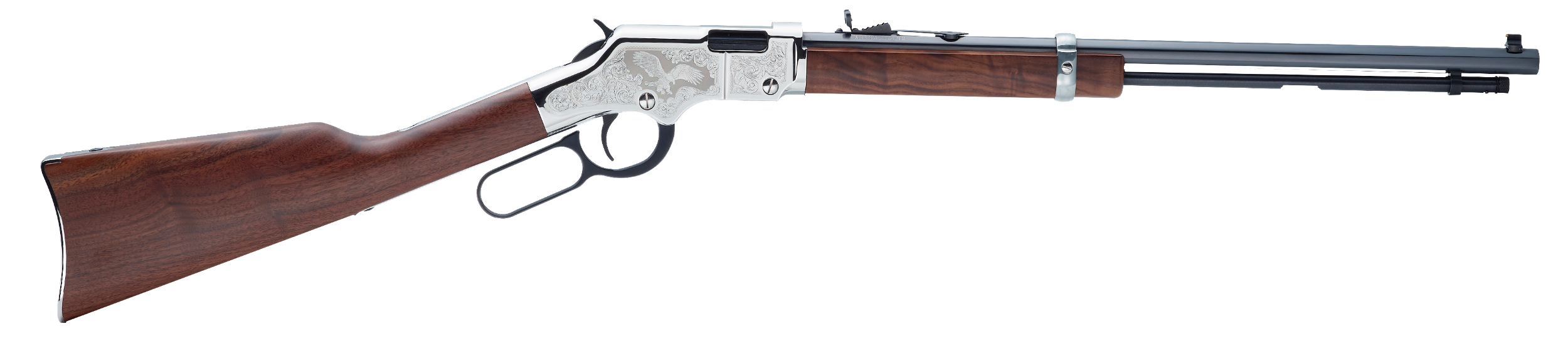 Henry H004SE2 Golden Boy Silver Eagle 2nd Edition 22 Short, 22 Long or 22 LR Caliber with 16 LR/21 Short Capacity, 20" Blued Barrel, Nickel-Plated Metal Finish & American Walnut Stock Right Hand (Full
