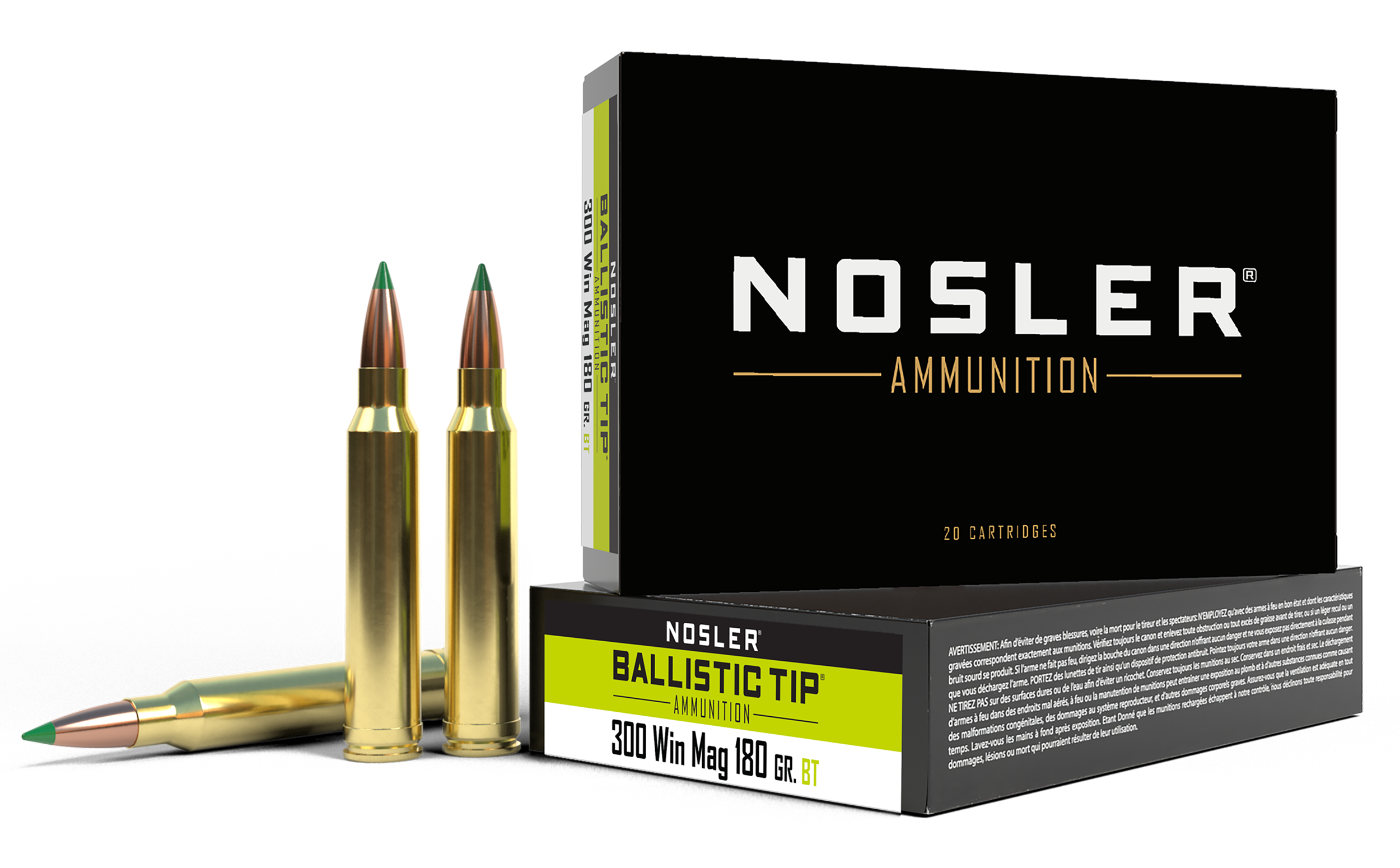 Nosler 40053 Ballistic Tip  300WinMag 180gr Spitzer Ballistic Tip 20 Per Box/10 Case