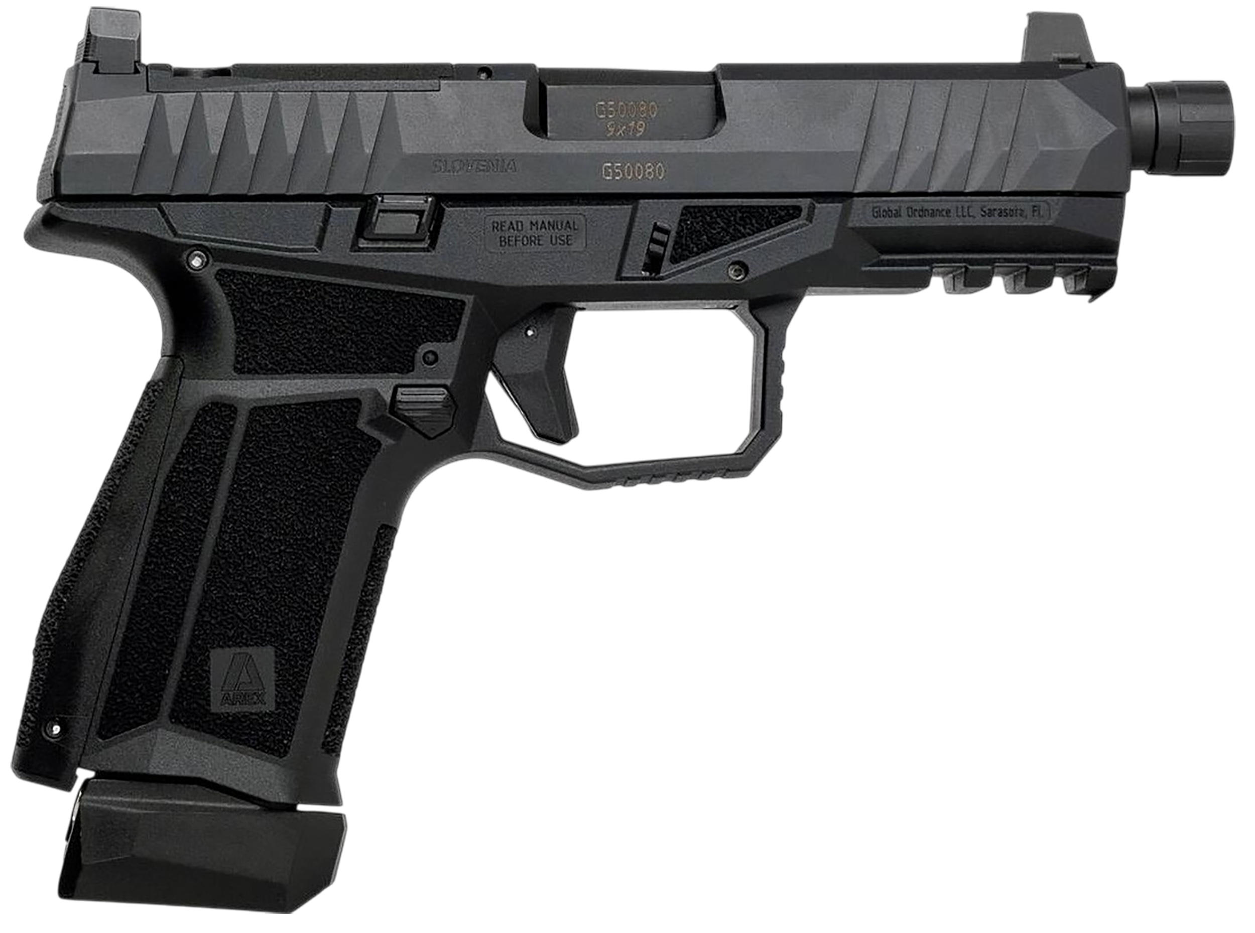 Global Ordnance LLC 815537024791 Delta M Gen2 9mm Luger 15+1 4" Black Threaded Barrel, Black Nitride Optic Cut/Serrated Slide, Black Frame, Ambidextrous