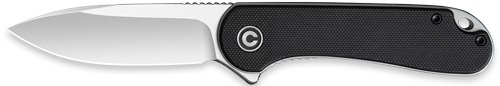 CIVIVI KNIFE ELEMENTUM 2.96" BLACK G10/SATIN D2 CLAM PACK
