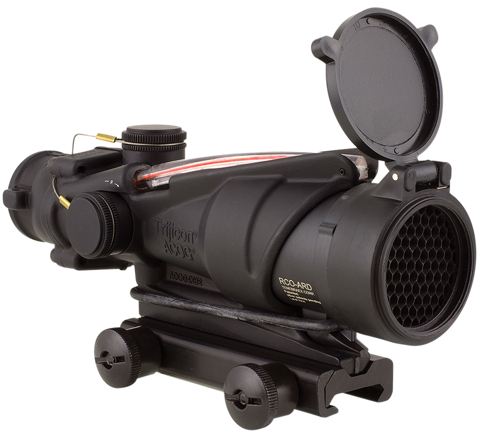 Trijicon 100228 ACOG Black Hardcoat Anodized 4x32mm Illuminated Red Chevron Reticle