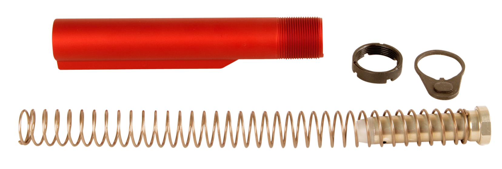 LBE Unlimited MILBUFKTRED Mil-Spec Buffer Tube Kit  6 Position AR-15 Red