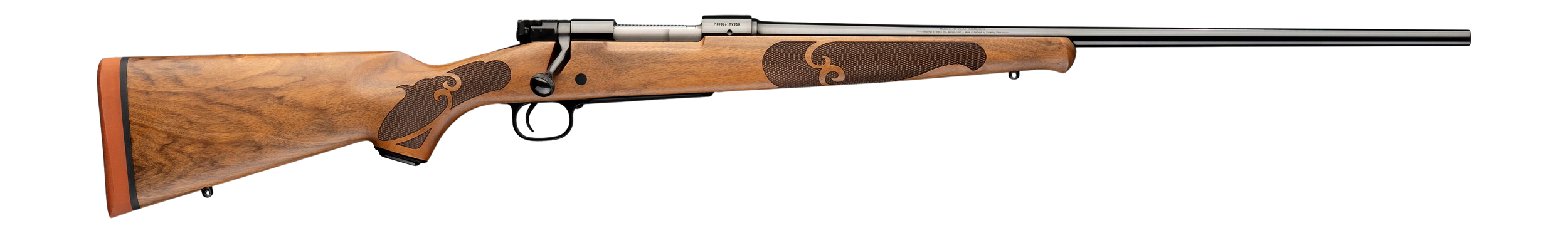 Winchester Repeating Arms 535247212 Model 70 Featherweight 243 Win 5+1 22" Gloss Blued Target Crown Barrel, Gloss Blued Steel Drilled & Tapped Receiver, Satin AA French Maple Fixed w/Schnabel Forearm